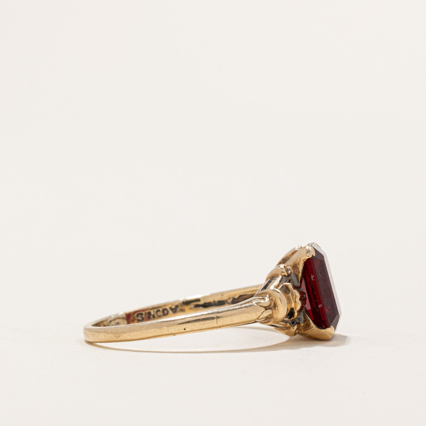 Bague solitaire en rubis synthétique | 2,00 ct | Taille 6,5