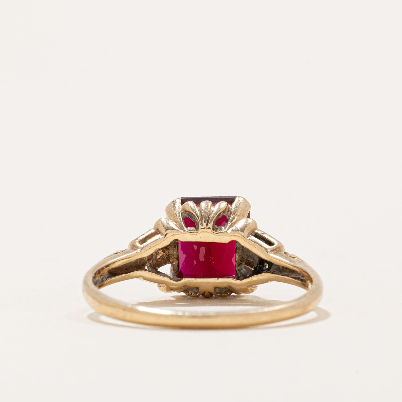 Bague solitaire en rubis synthétique | 2,00 ct | Taille 6,5