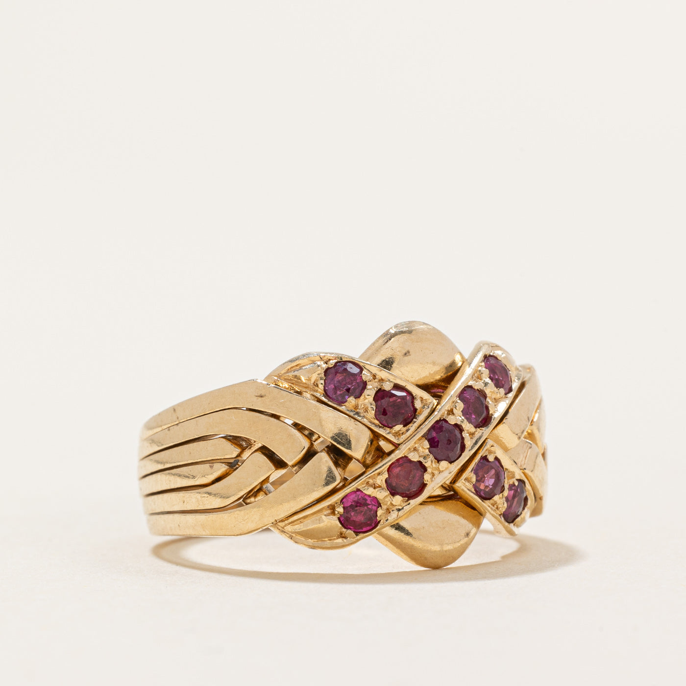 Bague puzzle en rubis | 0,08 ct | Taille 6,5