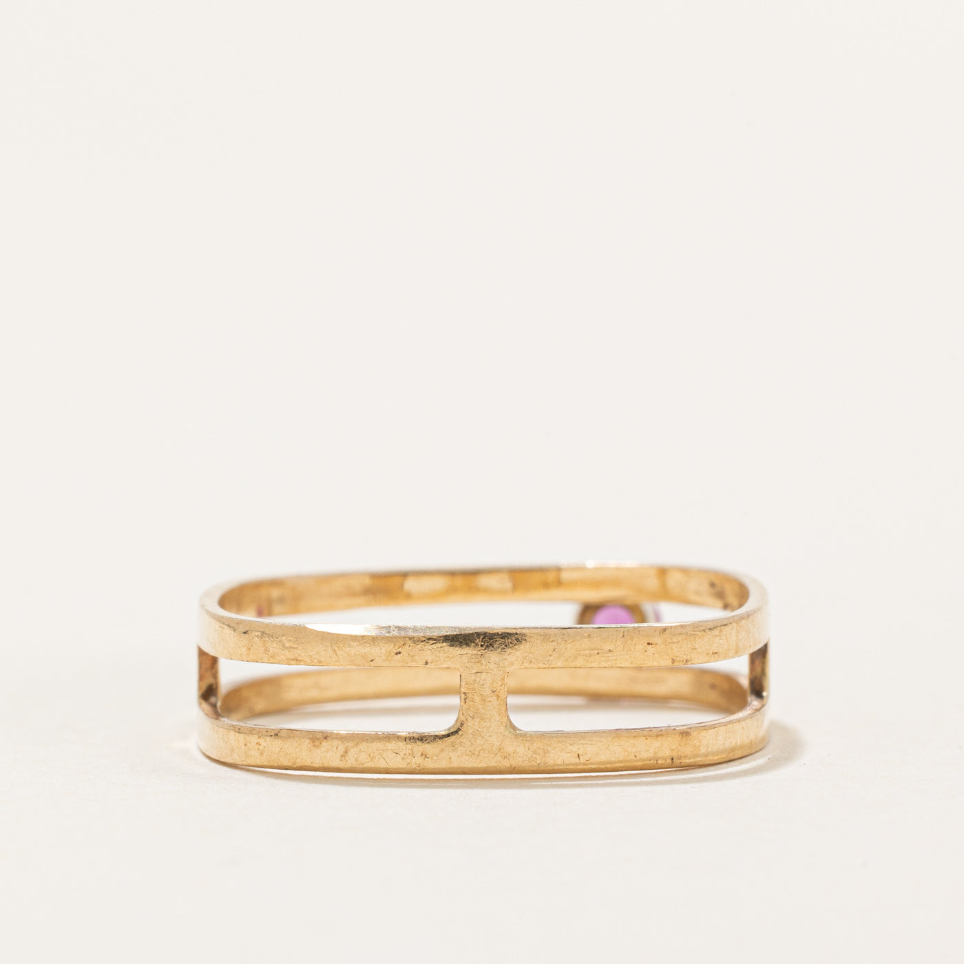 Single Stone Ruby Double Band Ring | 0.10ct | SZ 7
