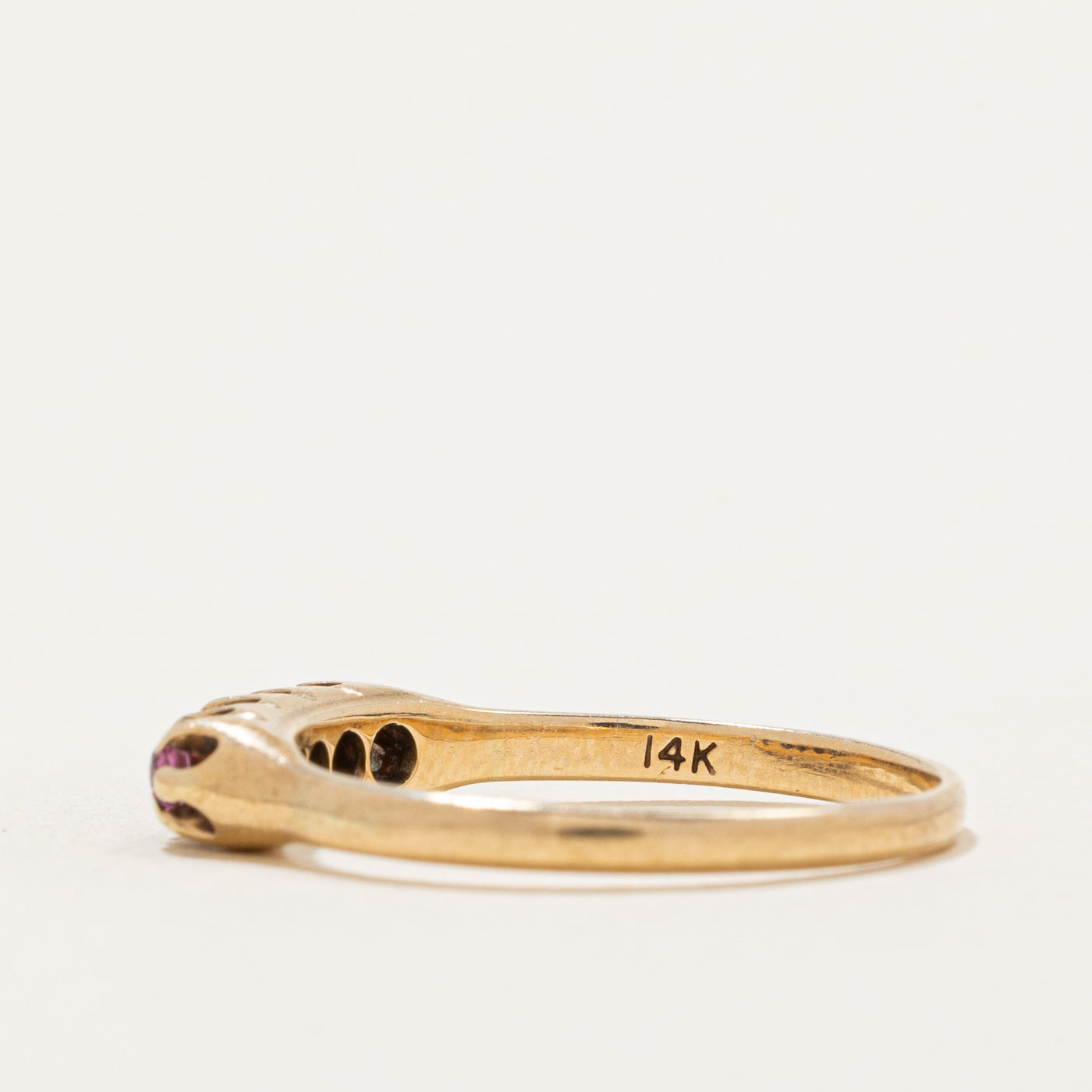 Five Stone Ruby & Diamond Ring | 0.06ctw, 0.03ctw | SZ 6.75