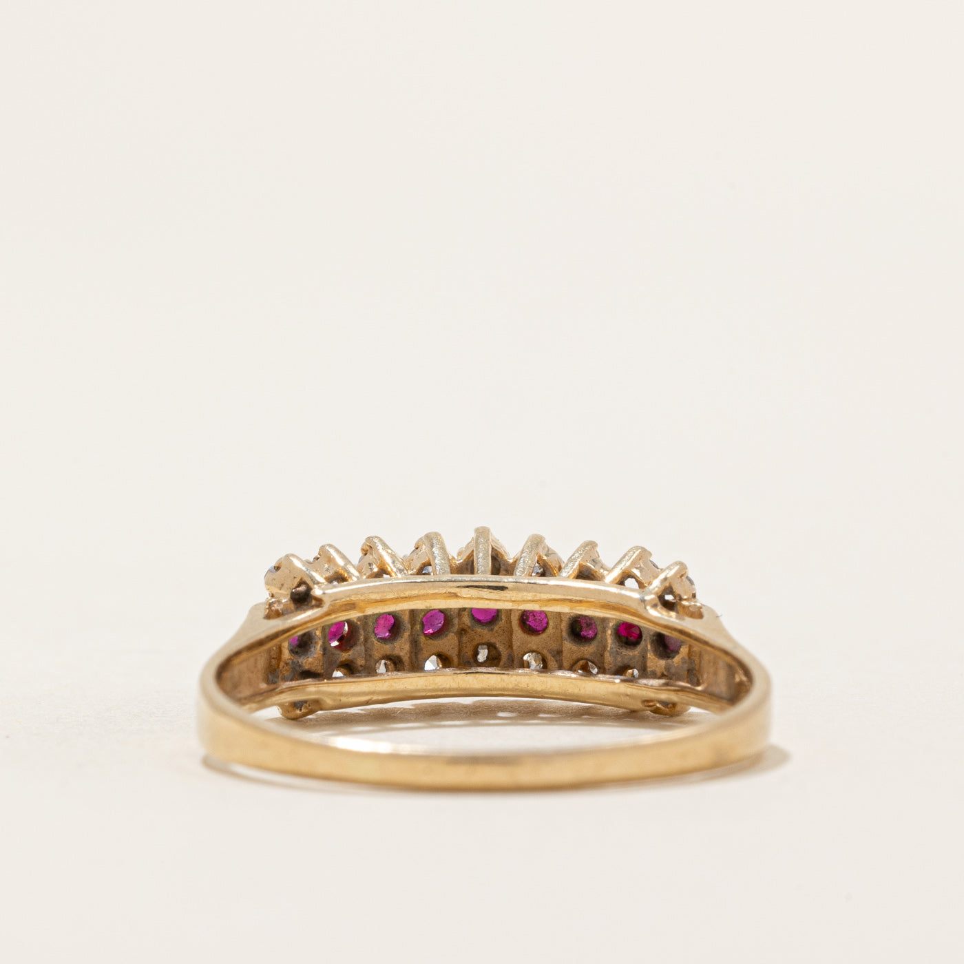 Multi Row Diamond & Ruby Ring | 0.12ctw, 0.10ctw | SZ 9