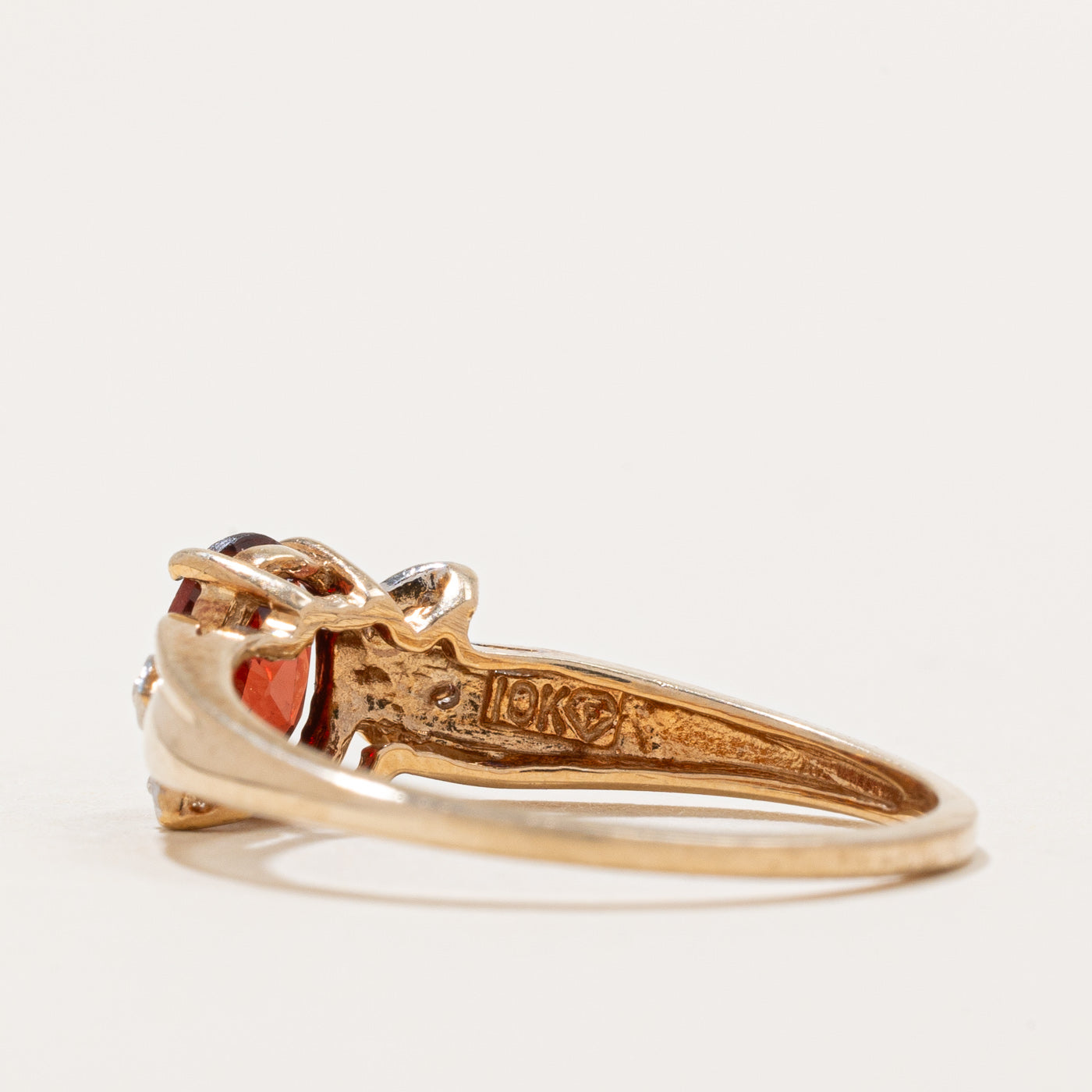 Garnet & Diamond Ring | 0.90ct, 0.03ctw | SZ 8