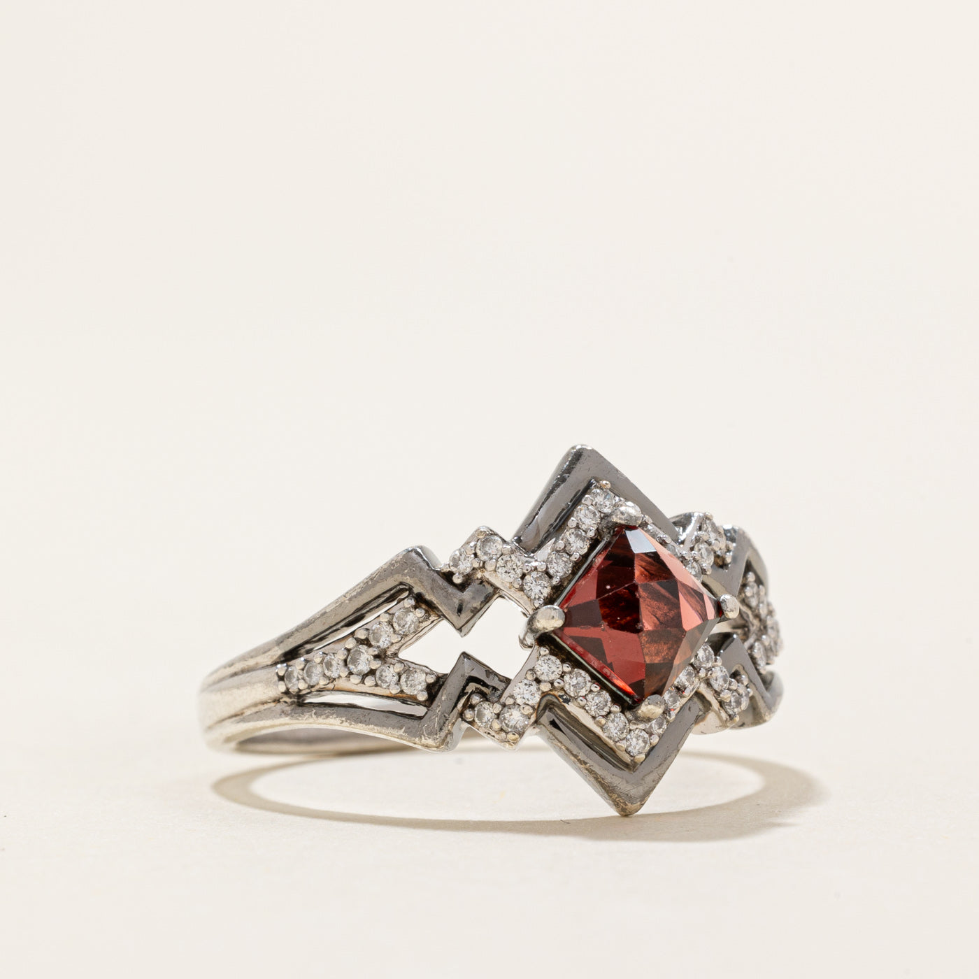 'Disney' Garnet & Diamond Ring | 0.50ct, 0.01ctw | SZ 9