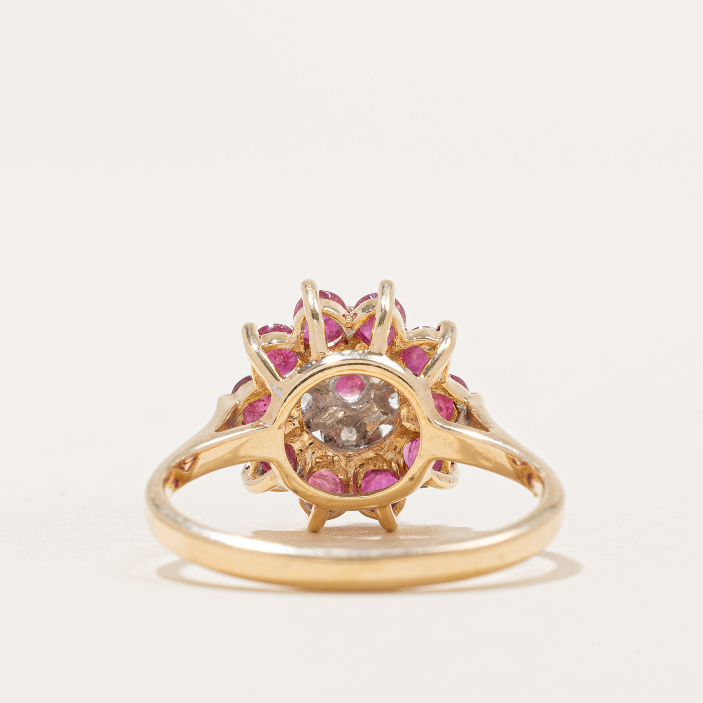 Ruby & Diamond Petal Ring | 0.37ctw, 0.03ctw | SZ 6.75