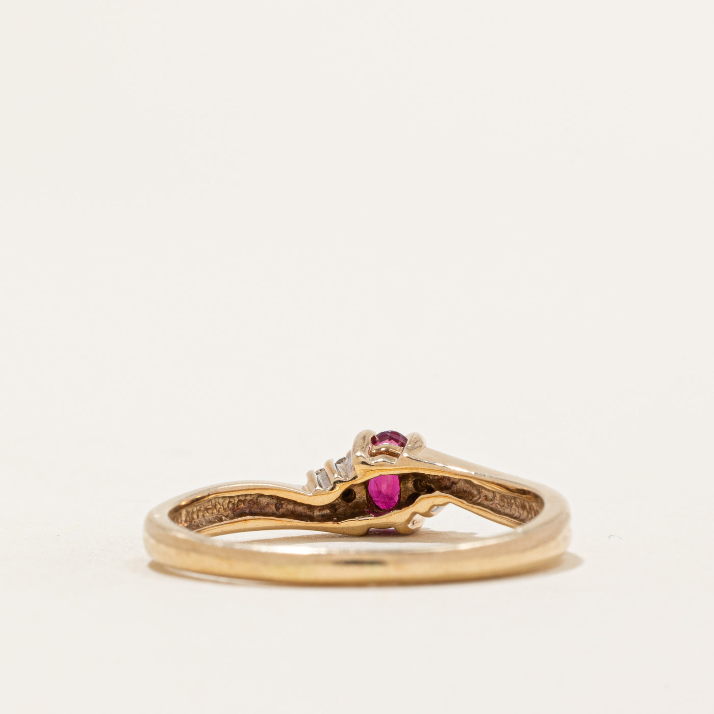 Ruby & Diamond Bypass Ring | 0.20ct, 0.02ctw | SZ 7.75