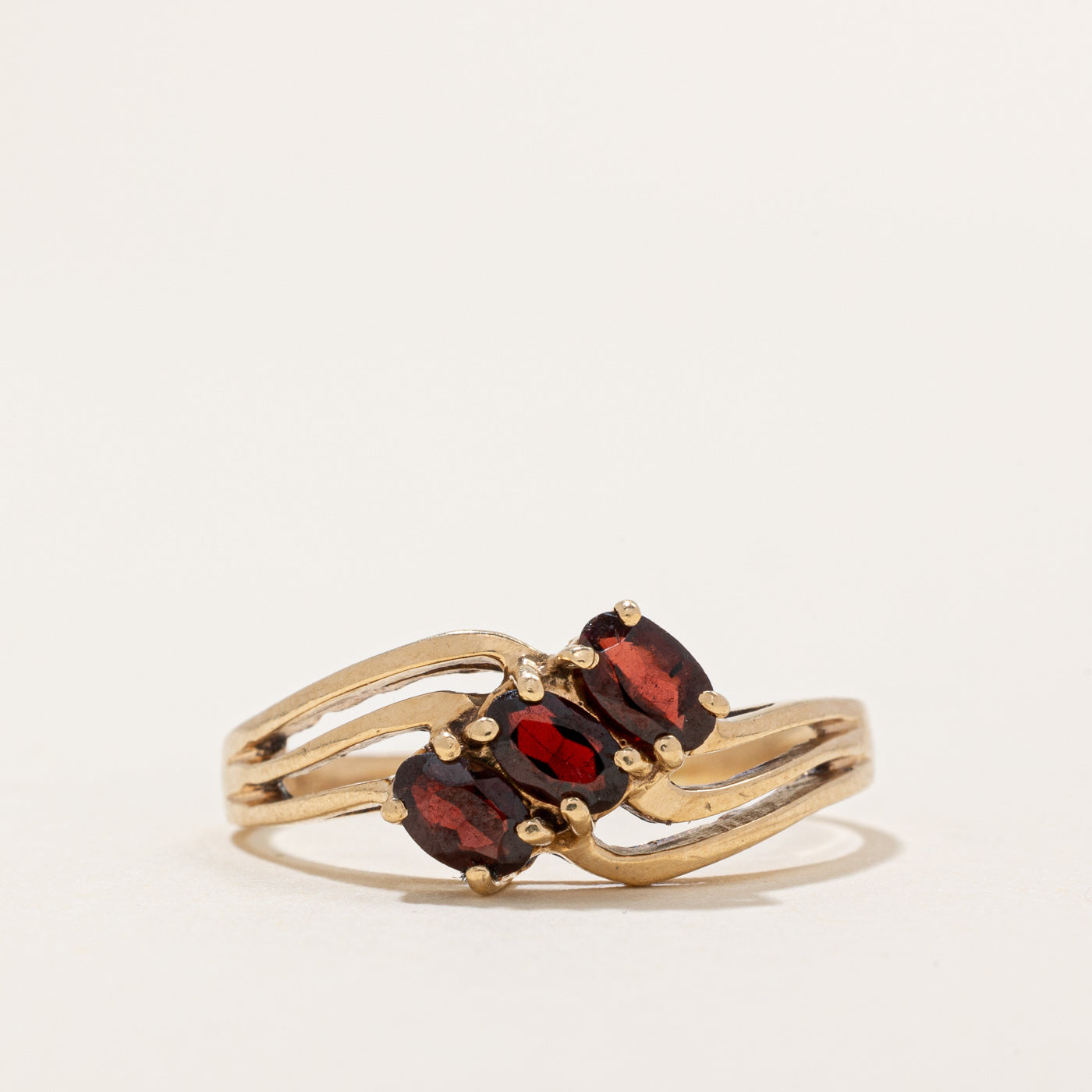 Diagonal Garnet Bypass Ring | 0.75ctw | SZ 9.25
