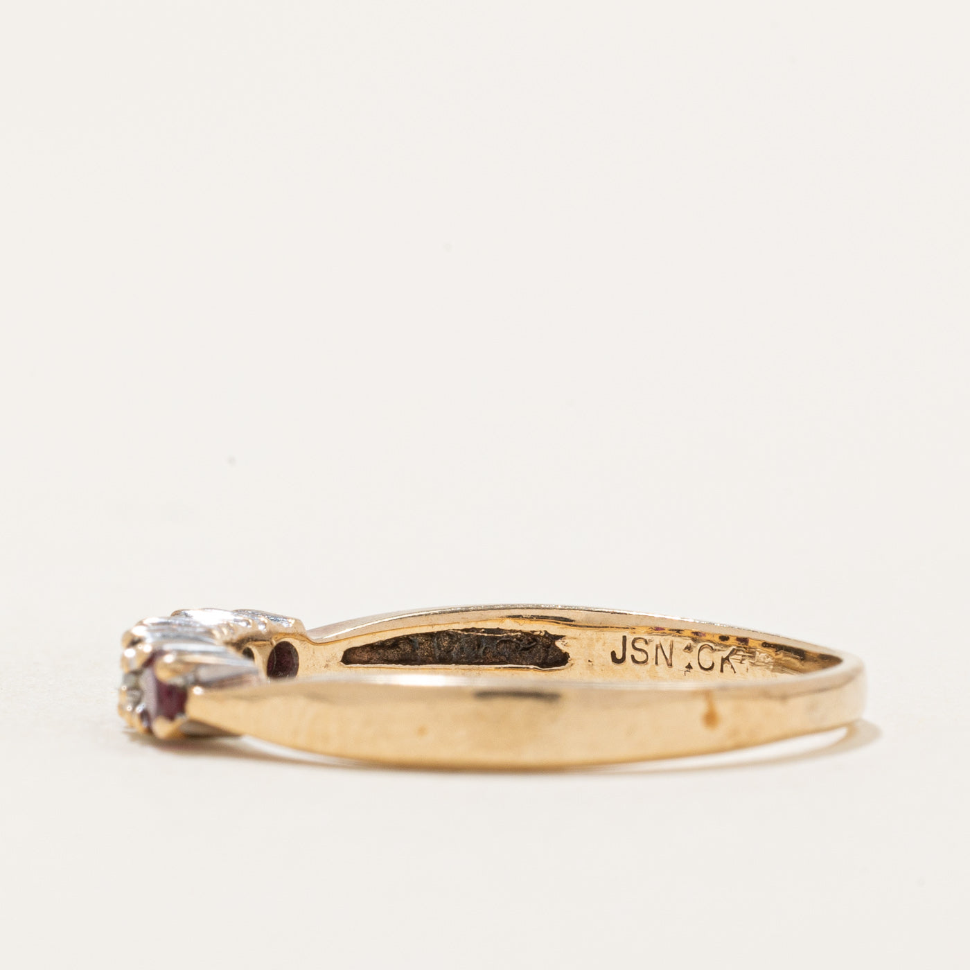 Five Stone Ruby & Diamond Ring | 0.21ctw, 0.01ctw | SZ 8.5