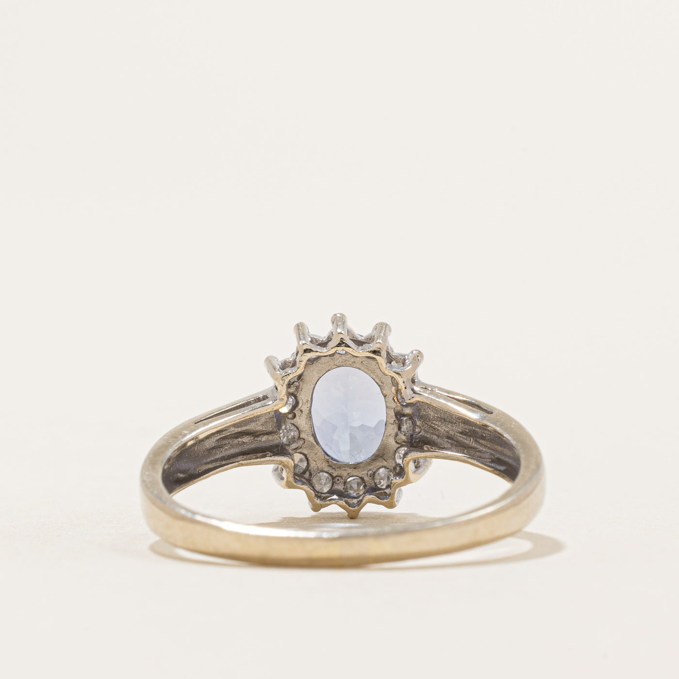 Oval Cut Tanzanite & Diamond Petal Ring | 1.00ct, 0.05ctw | SZ 7.75