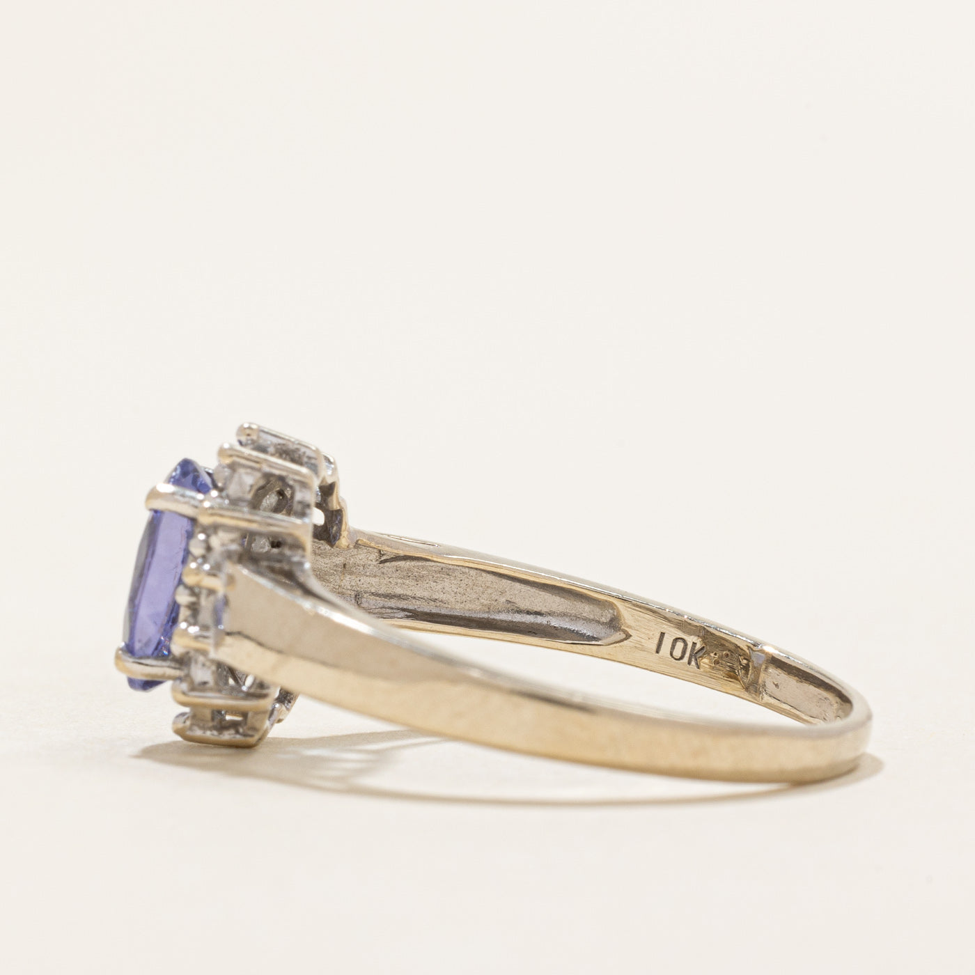 Oval Cut Tanzanite & Diamond Petal Ring | 1.00ct, 0.05ctw | SZ 7.75