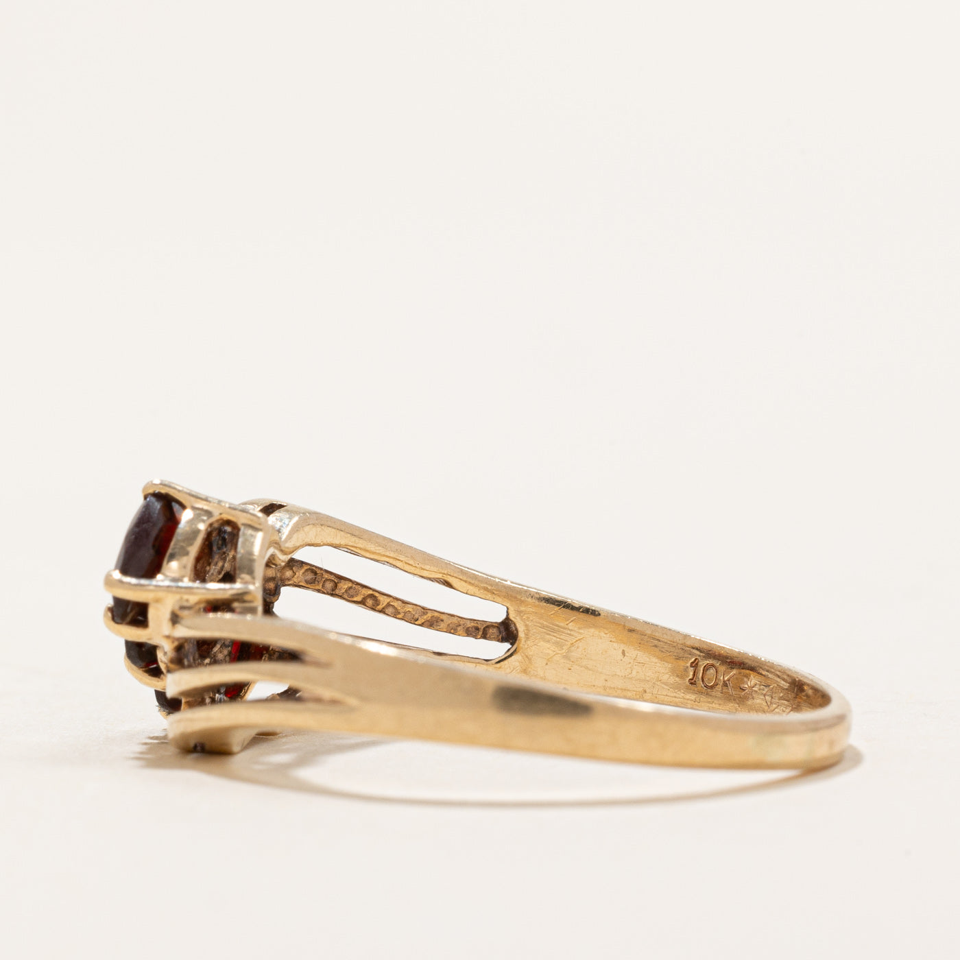 Diagonal Garnet Bypass Ring | 0.75ctw | SZ 9.25