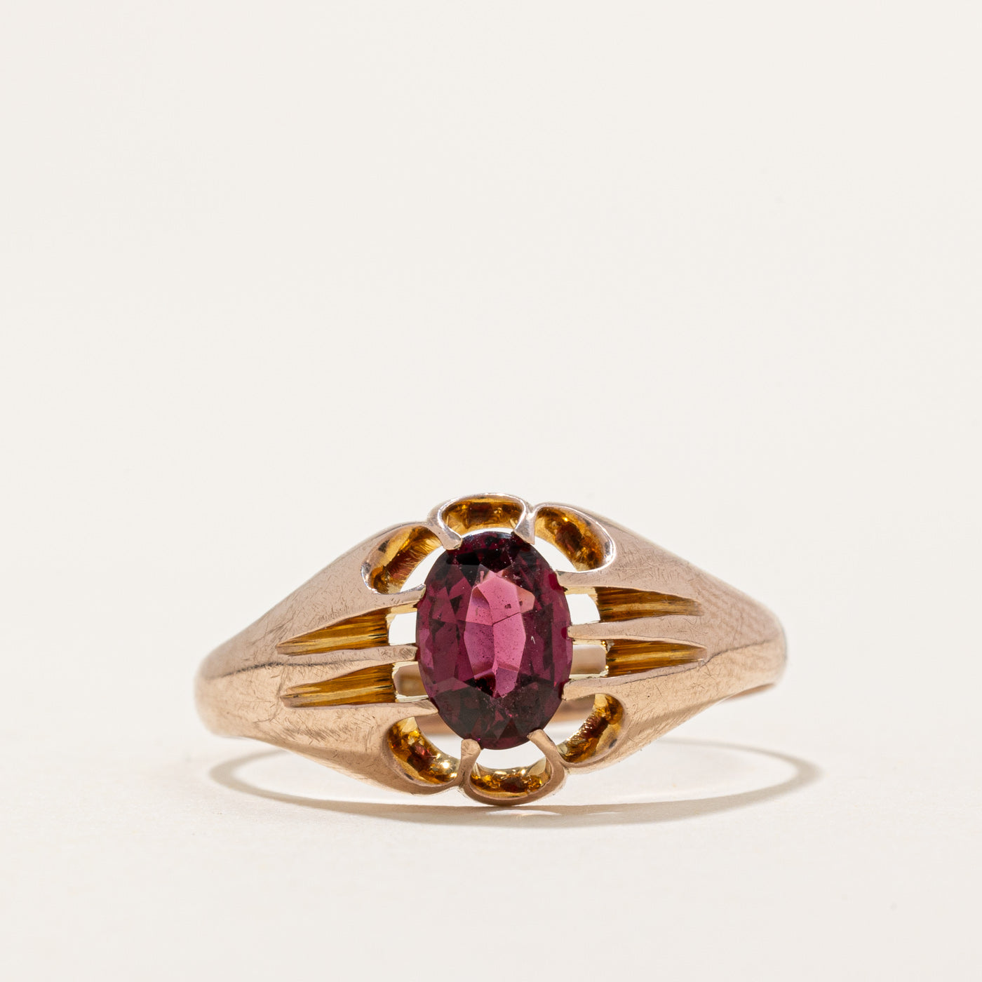 1896 Chester Blecher Set Garnet Ring | 0.95ct | SZ 8.75