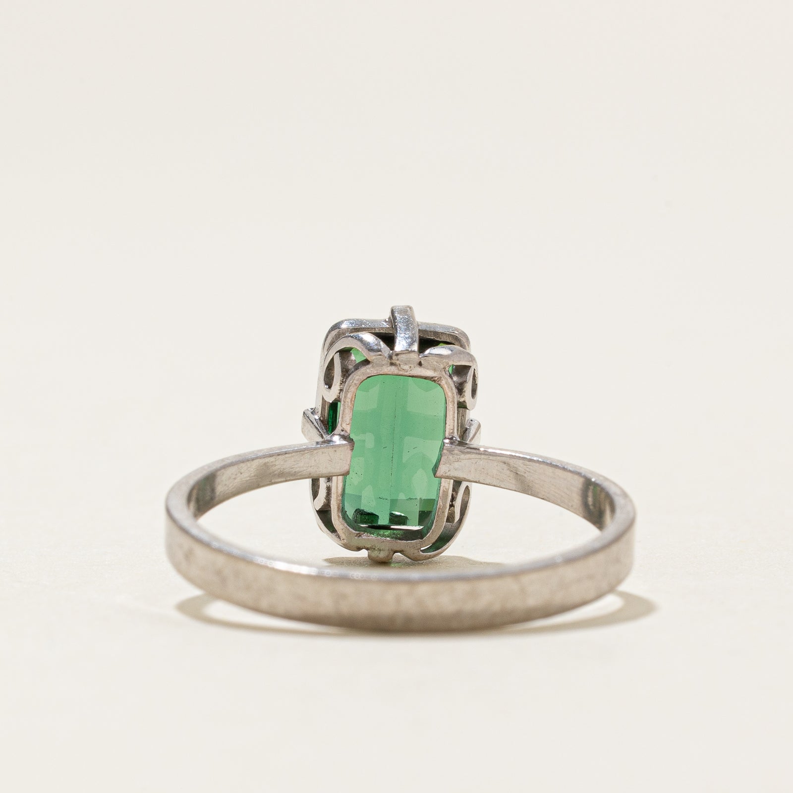 Emerald Cut Green Tourmaline Ring | 1.50ct | SZ 7.75