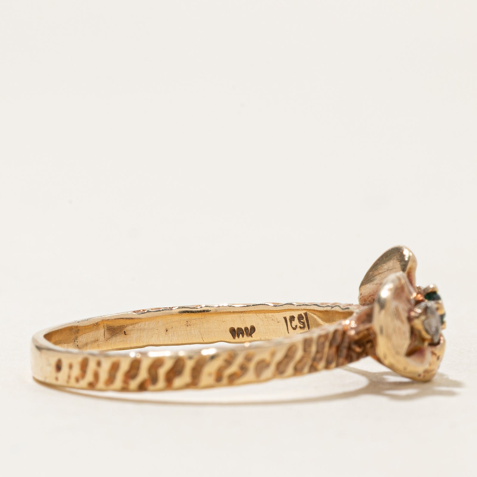Diamond & Synthetic Spinel Ring | 0.08ctw, 0.04ct | SZ 9