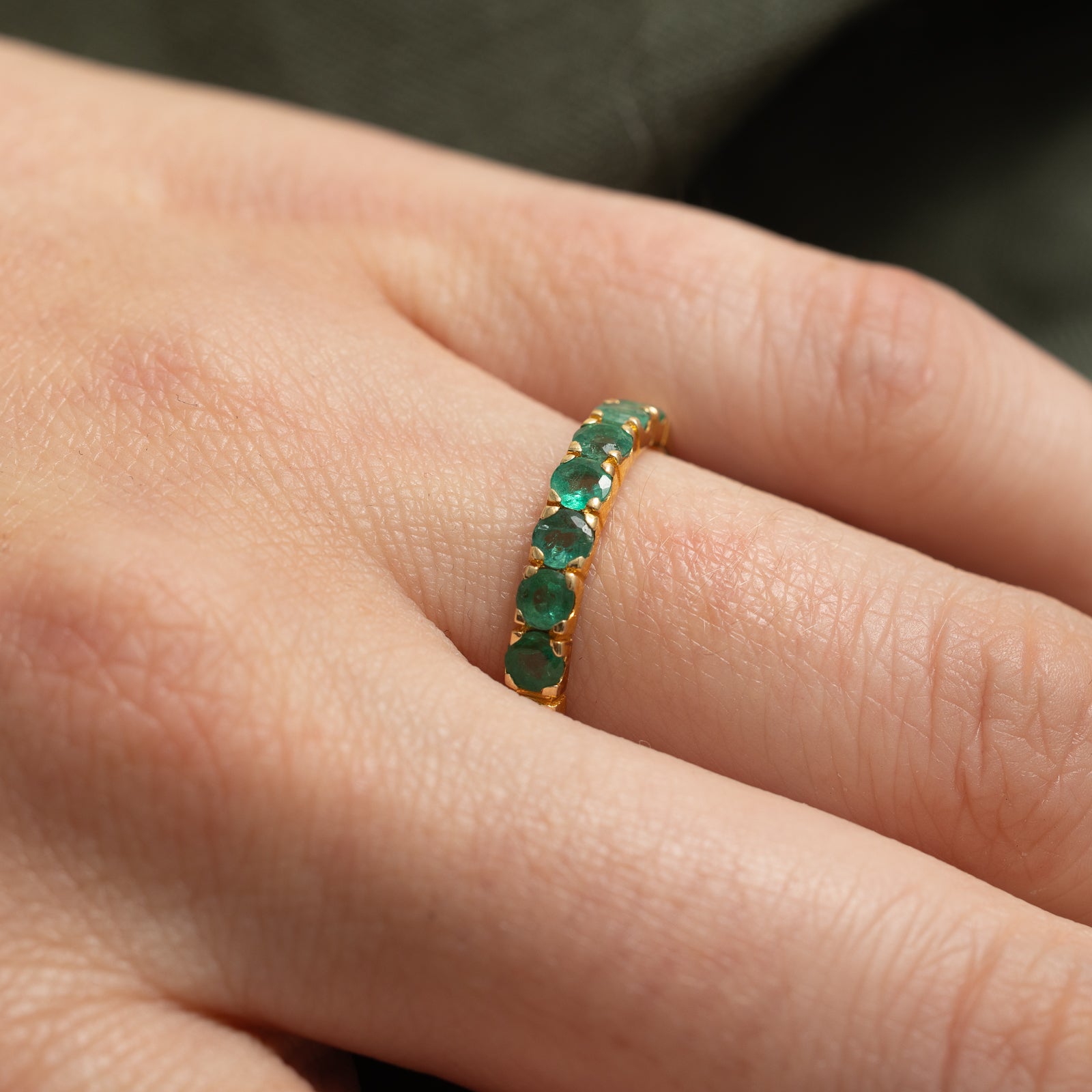 Emerald Semi Eternity Ring | 0.70ctw | SZ 7