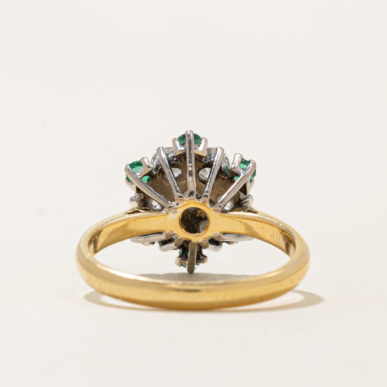 Emerald & Diamond Cluster Ring | 0.24ctw, 1.05ctw | SZ 7.25