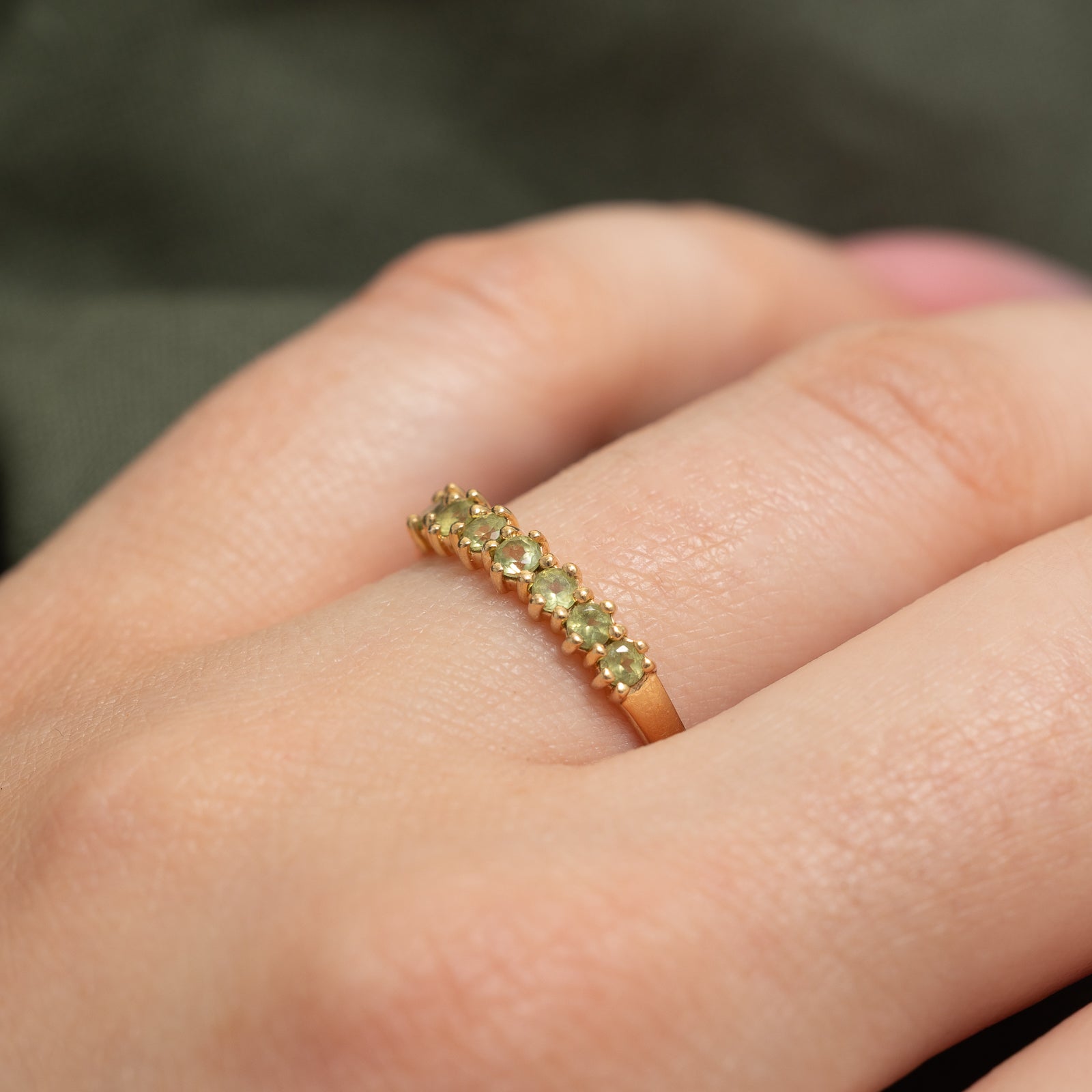 Peridot Semi Eternity Ring | 0.25ctw | SZ 7.25