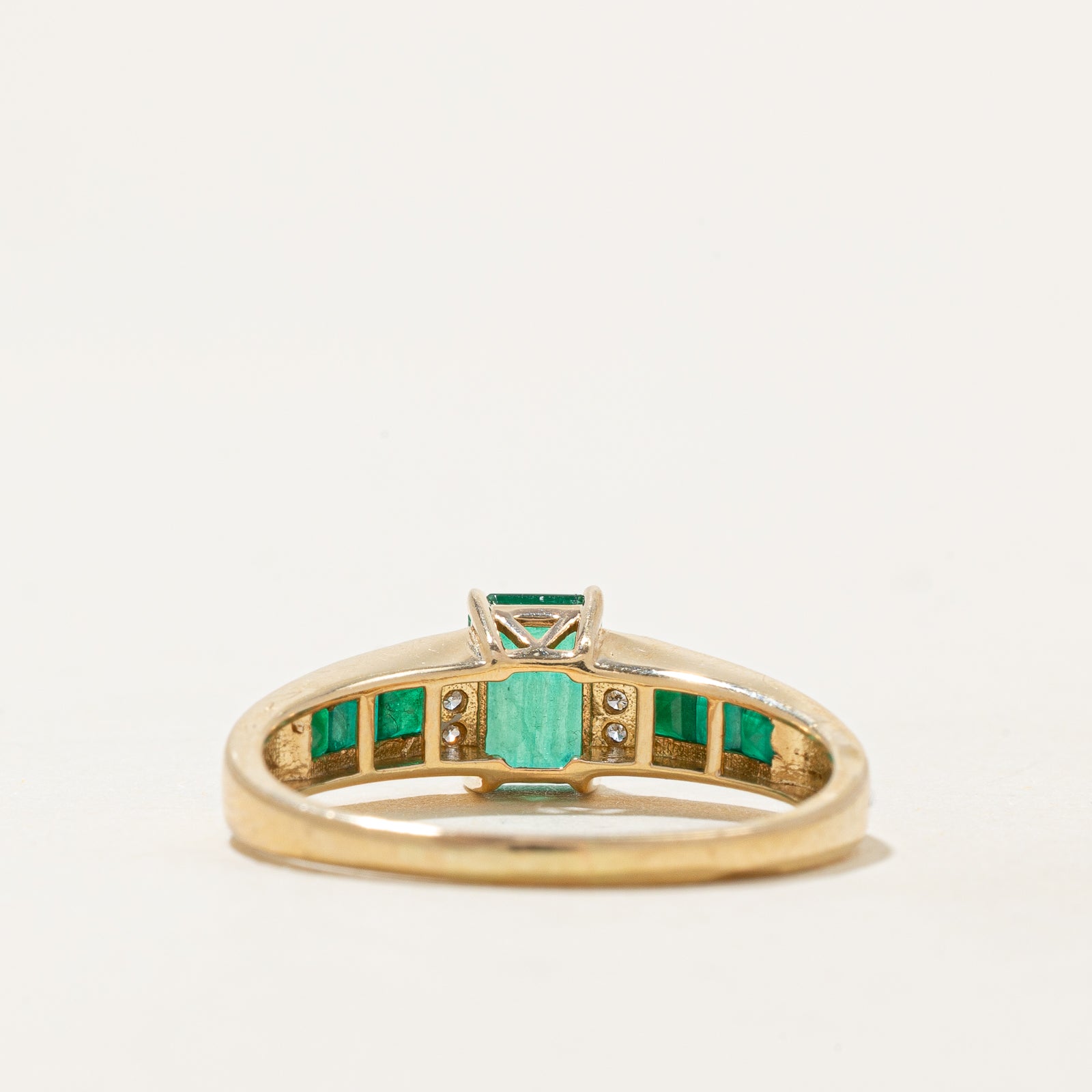 Emerald & Diamond Ring | 1.20ctw, 0.03ctw | SZ 10.25