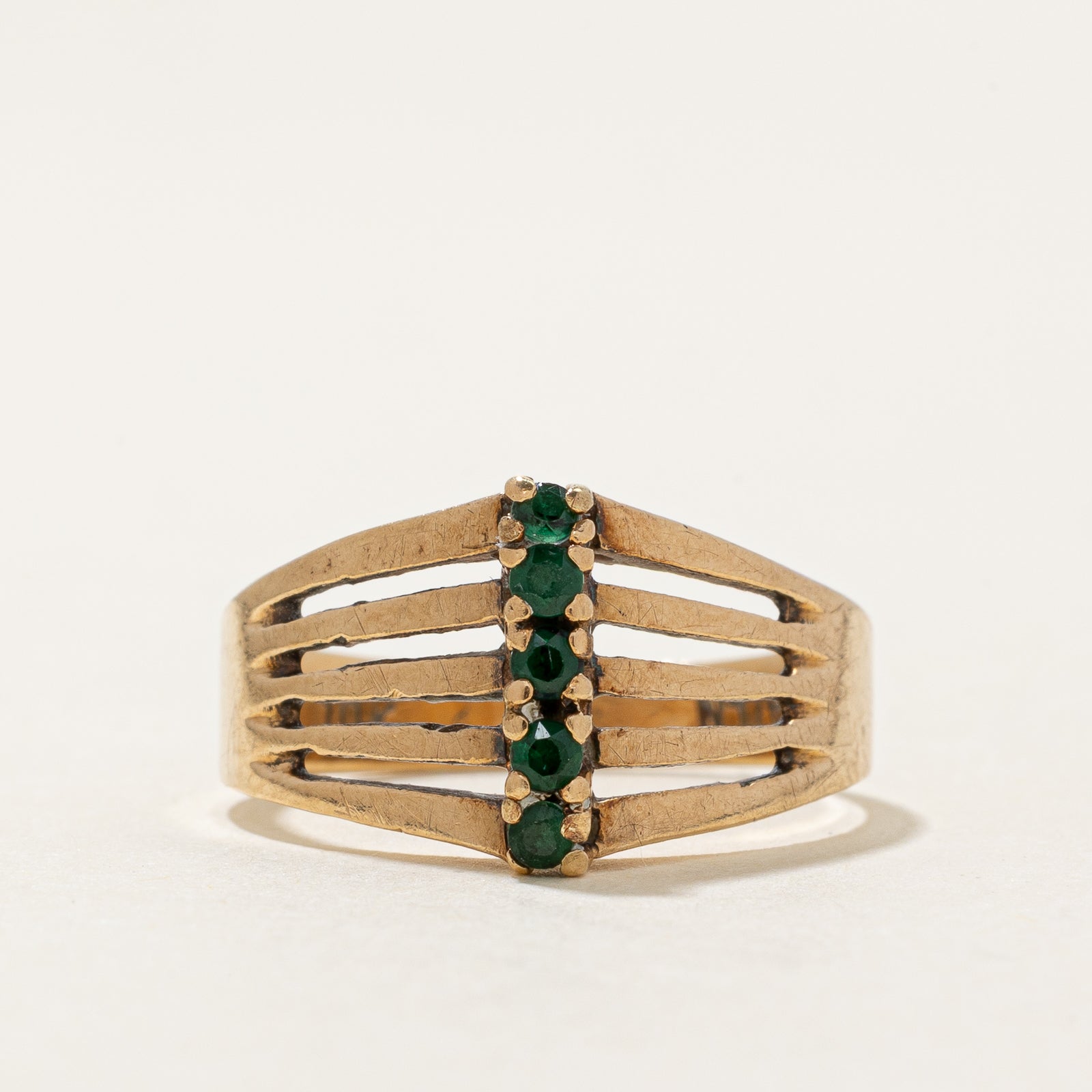 Five Stone Synthetic Spinel Column Ring | 0.15ctw | SZ 6.5