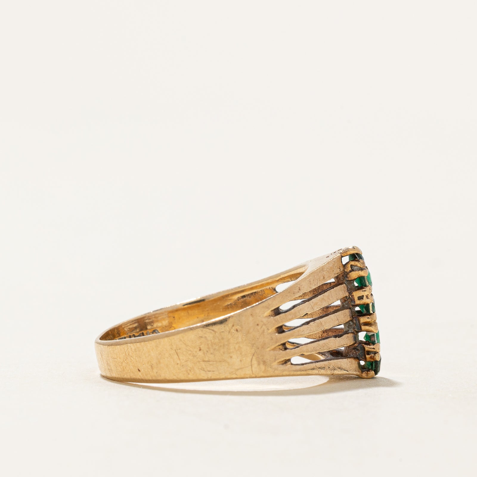 Five Stone Synthetic Spinel Column Ring | 0.15ctw | SZ 6.5