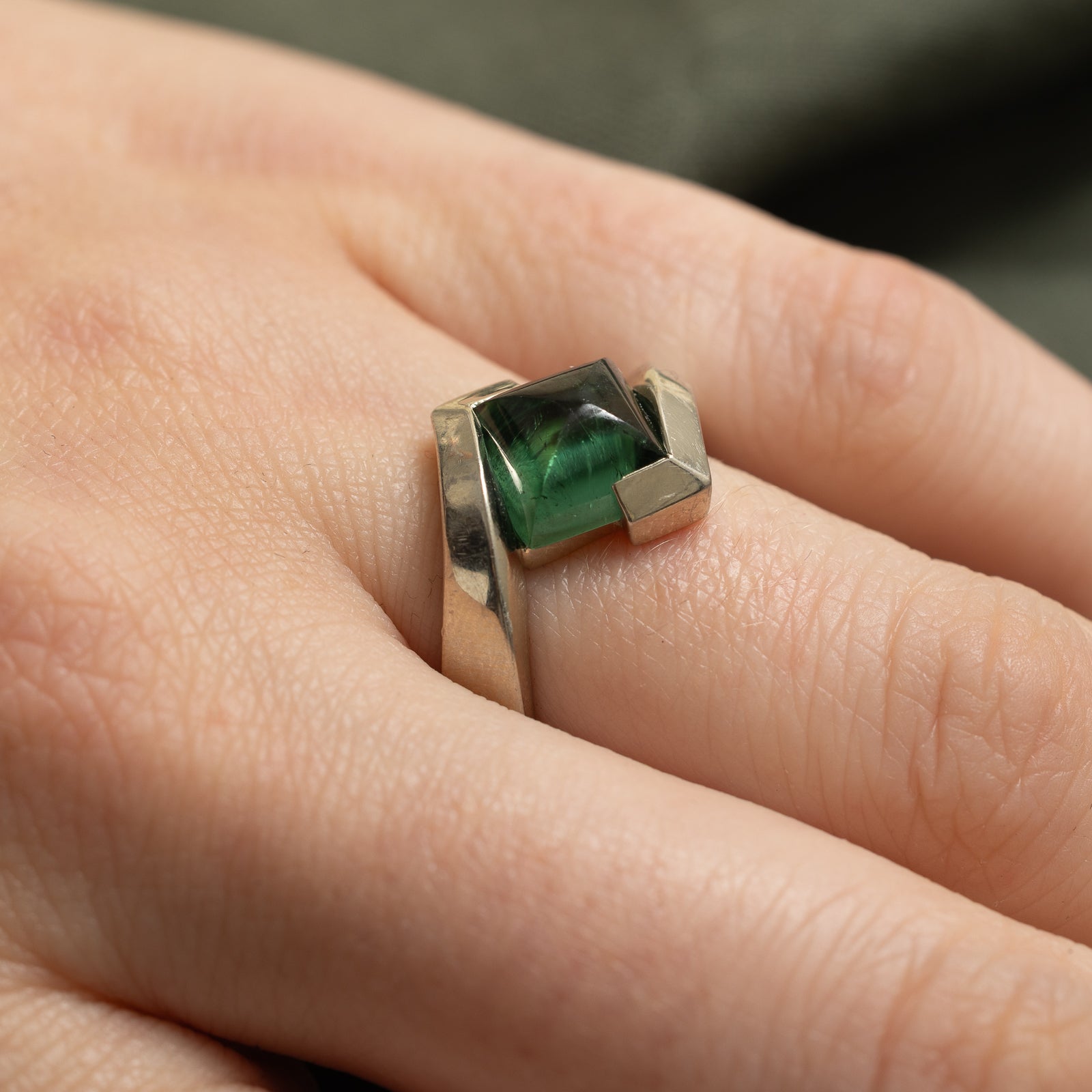 Sugar Loaf Cut Emerald Bypass Ring | 3.00ct | SZ 6.5