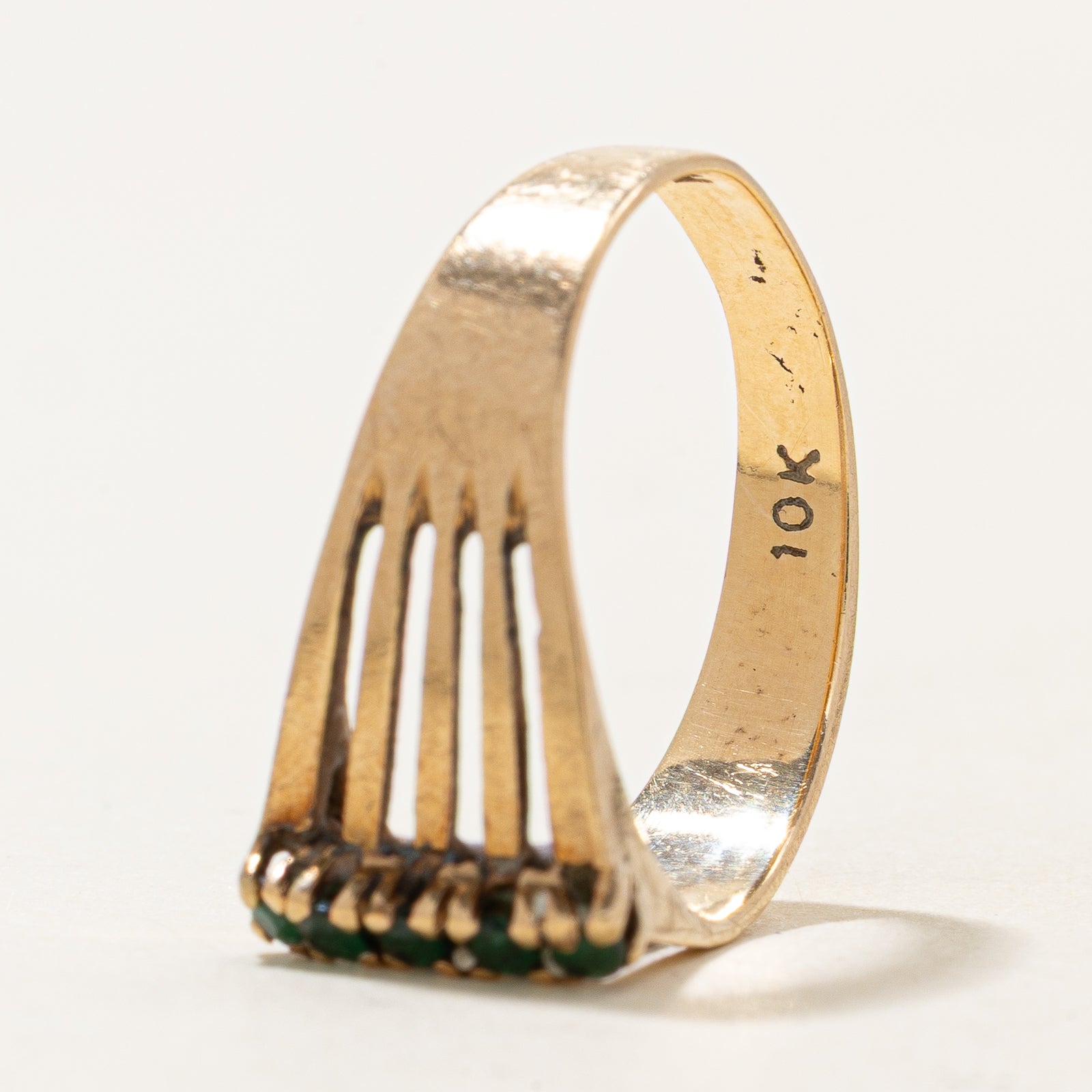 Five Stone Synthetic Spinel Column Ring | 0.15ctw | SZ 6.5