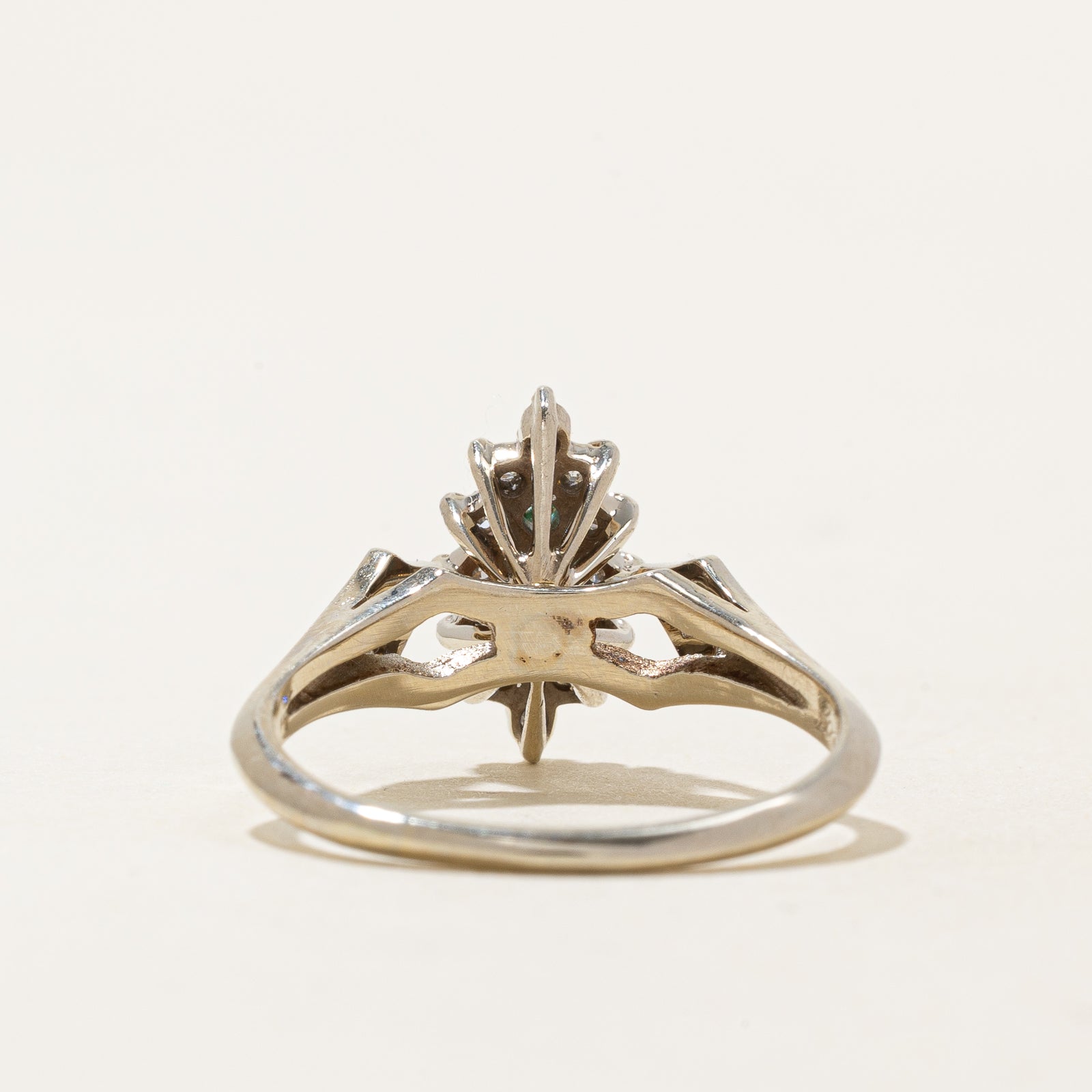 Emerald & Diamond Cluster Ring | 0.10ctw, 0.17ctw | SZ 8