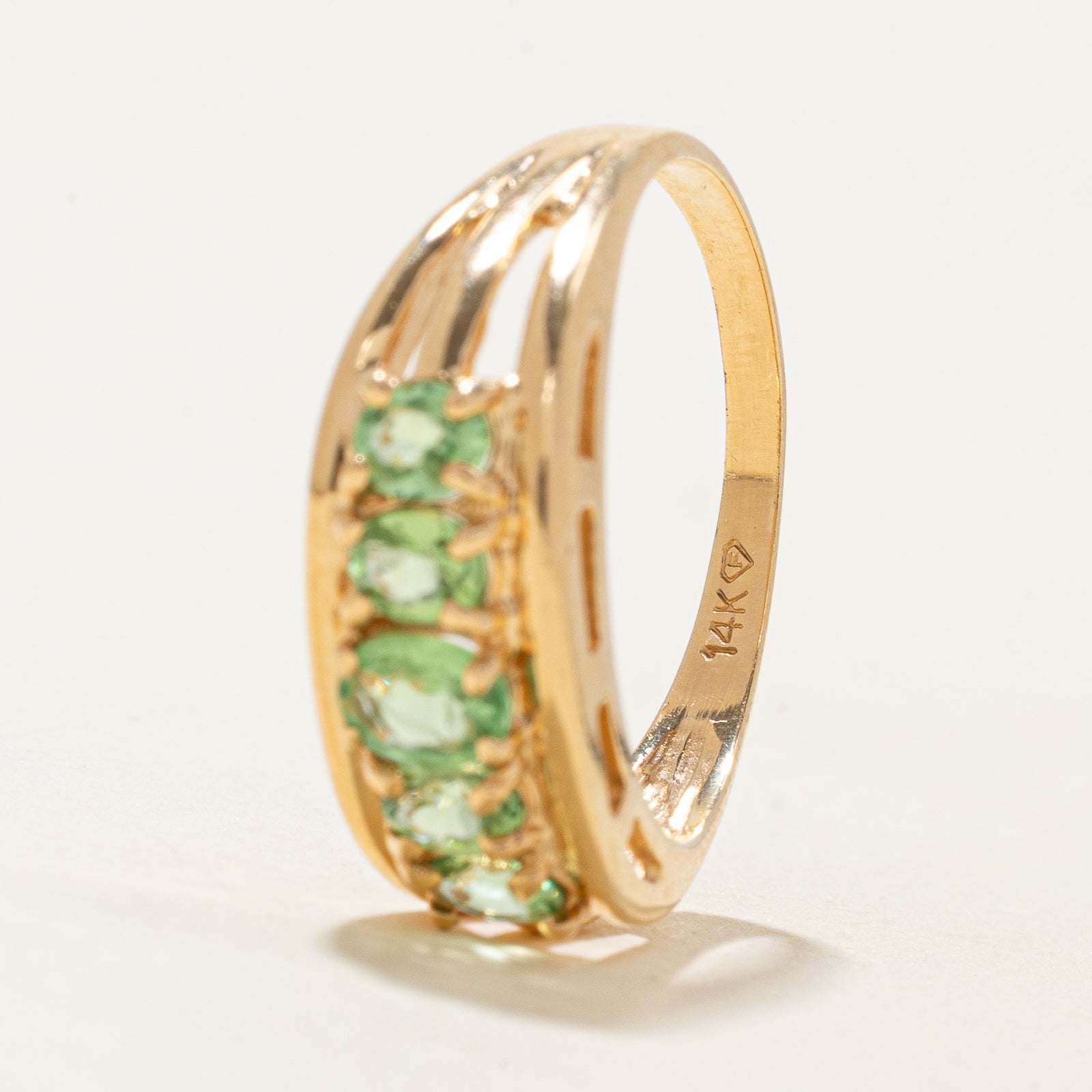 Five Stone Tsavorite Garnet Ring | 0.85ctw | SZ 7