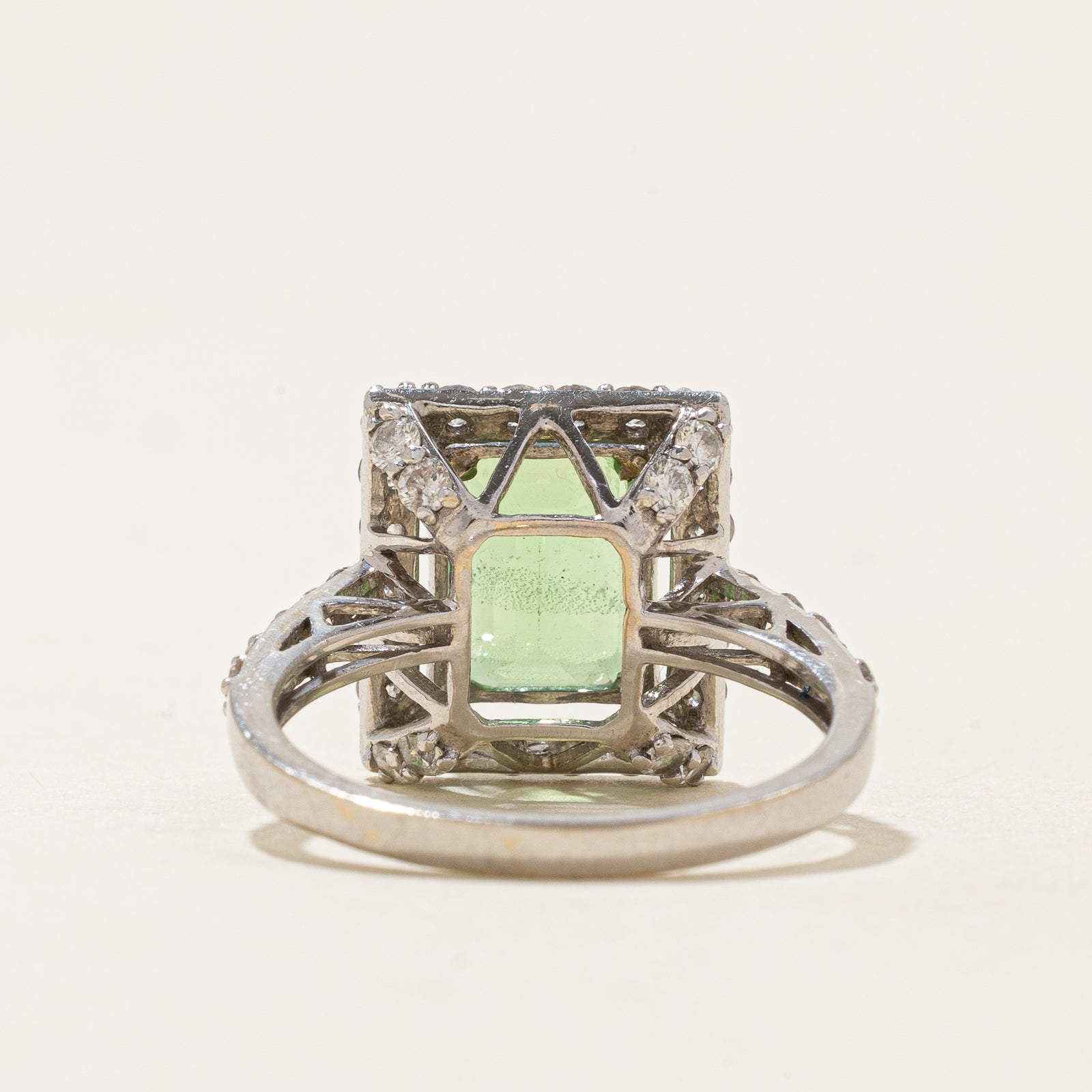 Tsavorite Garnet & Diamond Halo Ring | 2.25ct, 1.08ctw | SZ 7