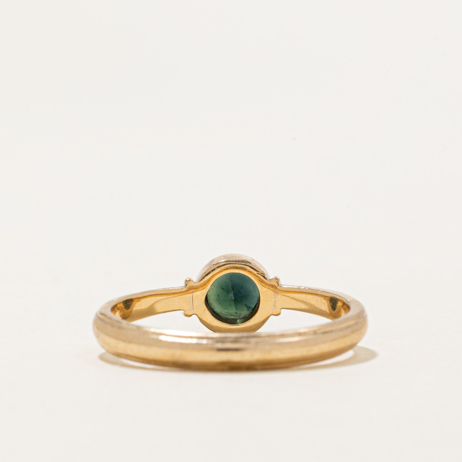 Bezel Set Green Sapphire Ring | 0.85ct | SZ 7.75