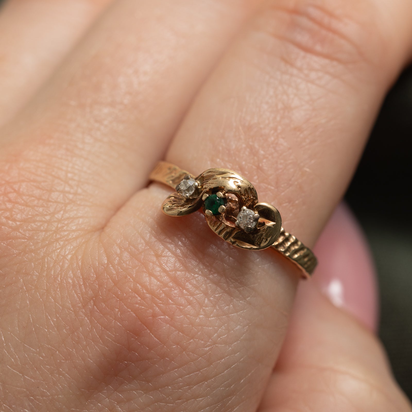 Diamond & Synthetic Spinel Ring | 0.08ctw, 0.04ct | SZ 9
