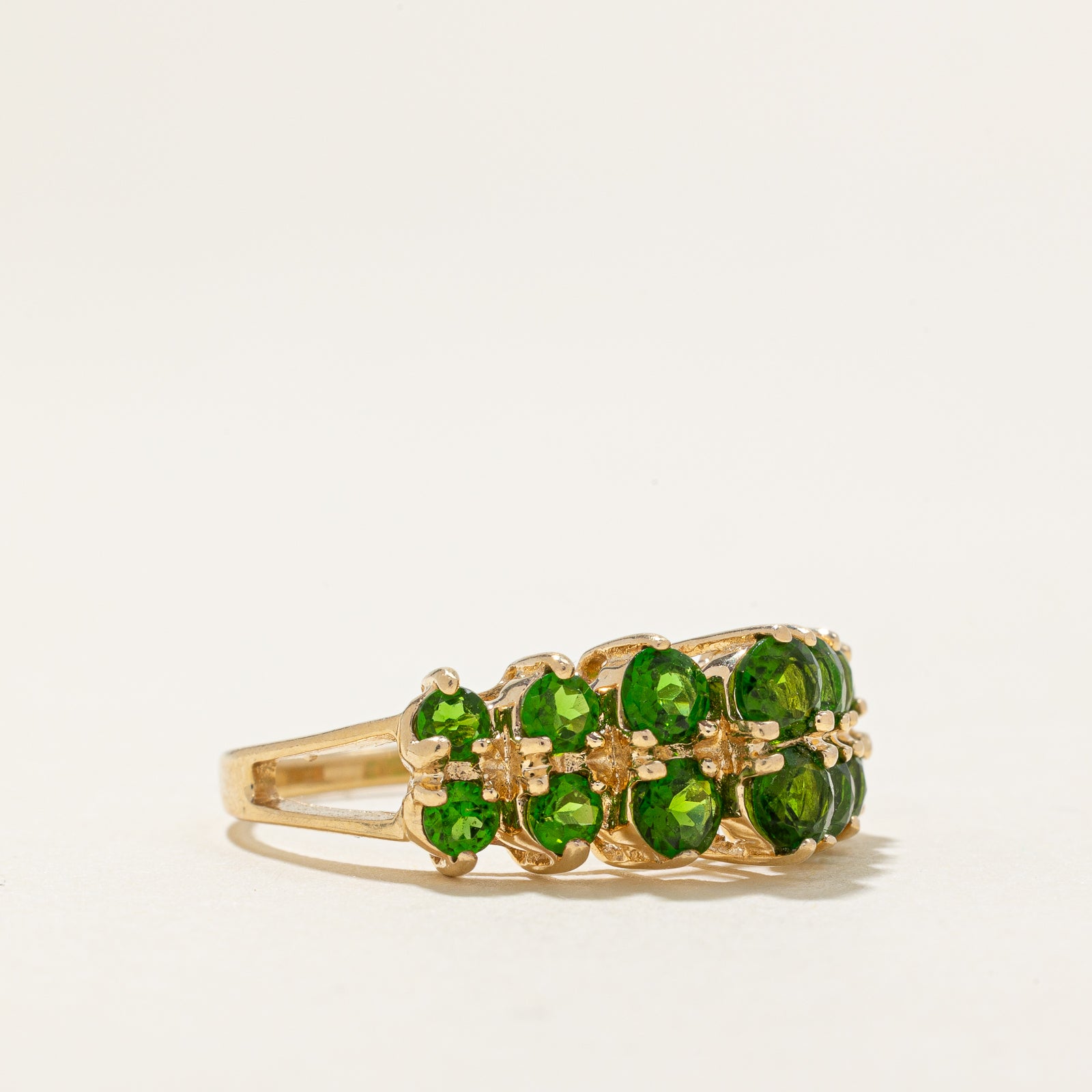 Double Row Chrome Diopside Ring | 1.33ctw | SZ 8
