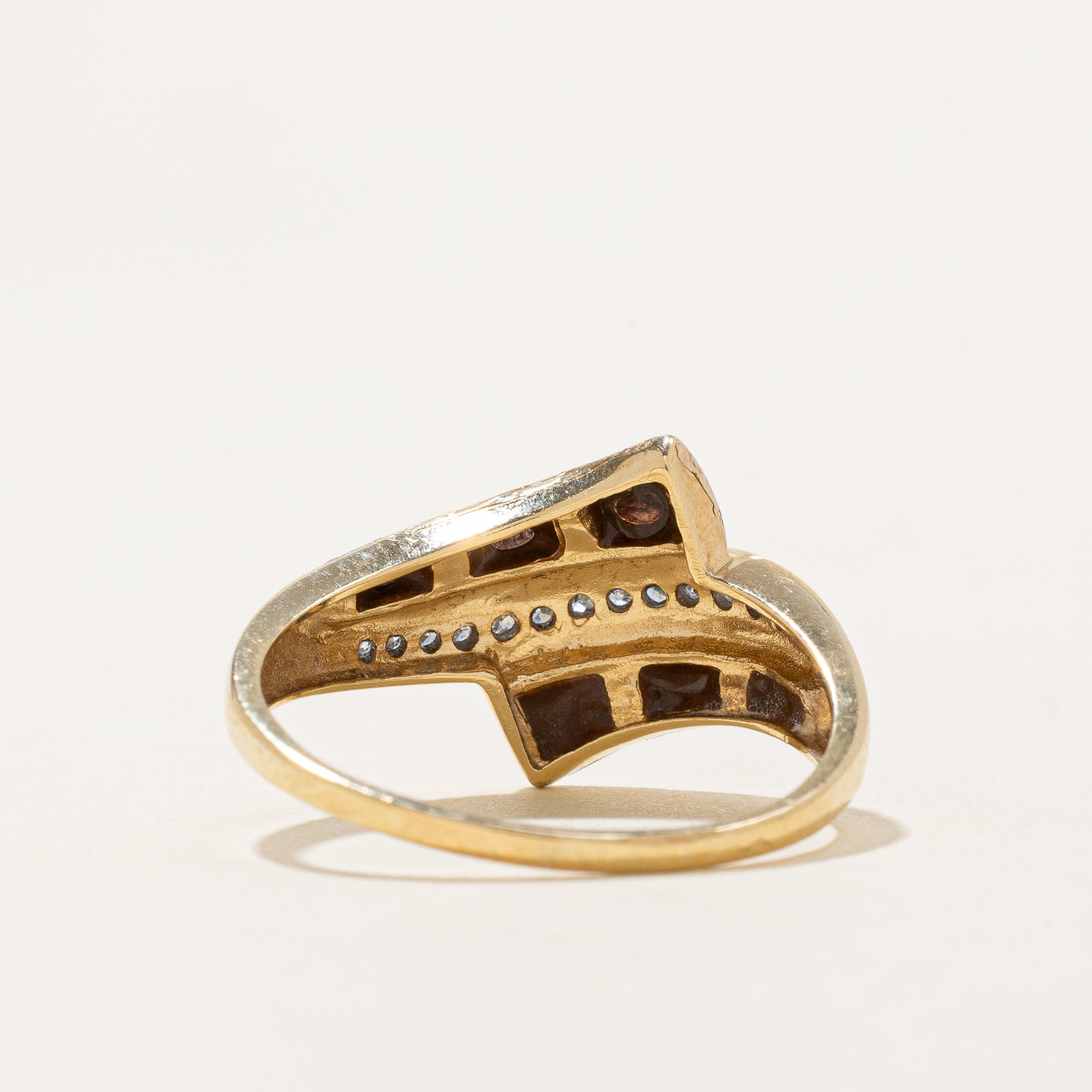 Opal & Diamond Wave Bypass Ring | 1.00ctw, 0.10ctw | SZ 9.25
