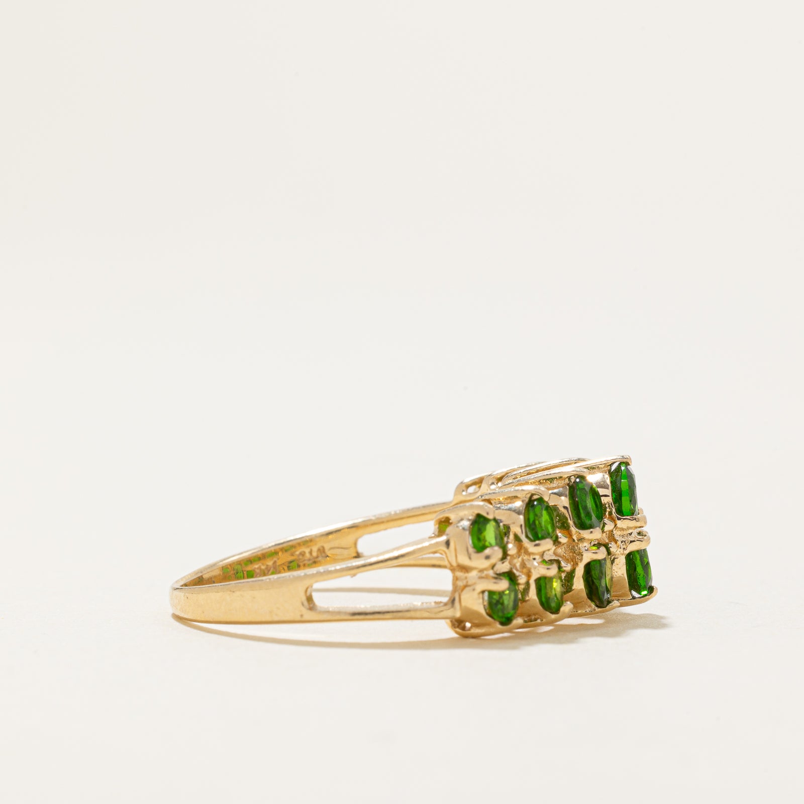 Double Row Chrome Diopside Ring | 1.33ctw | SZ 8