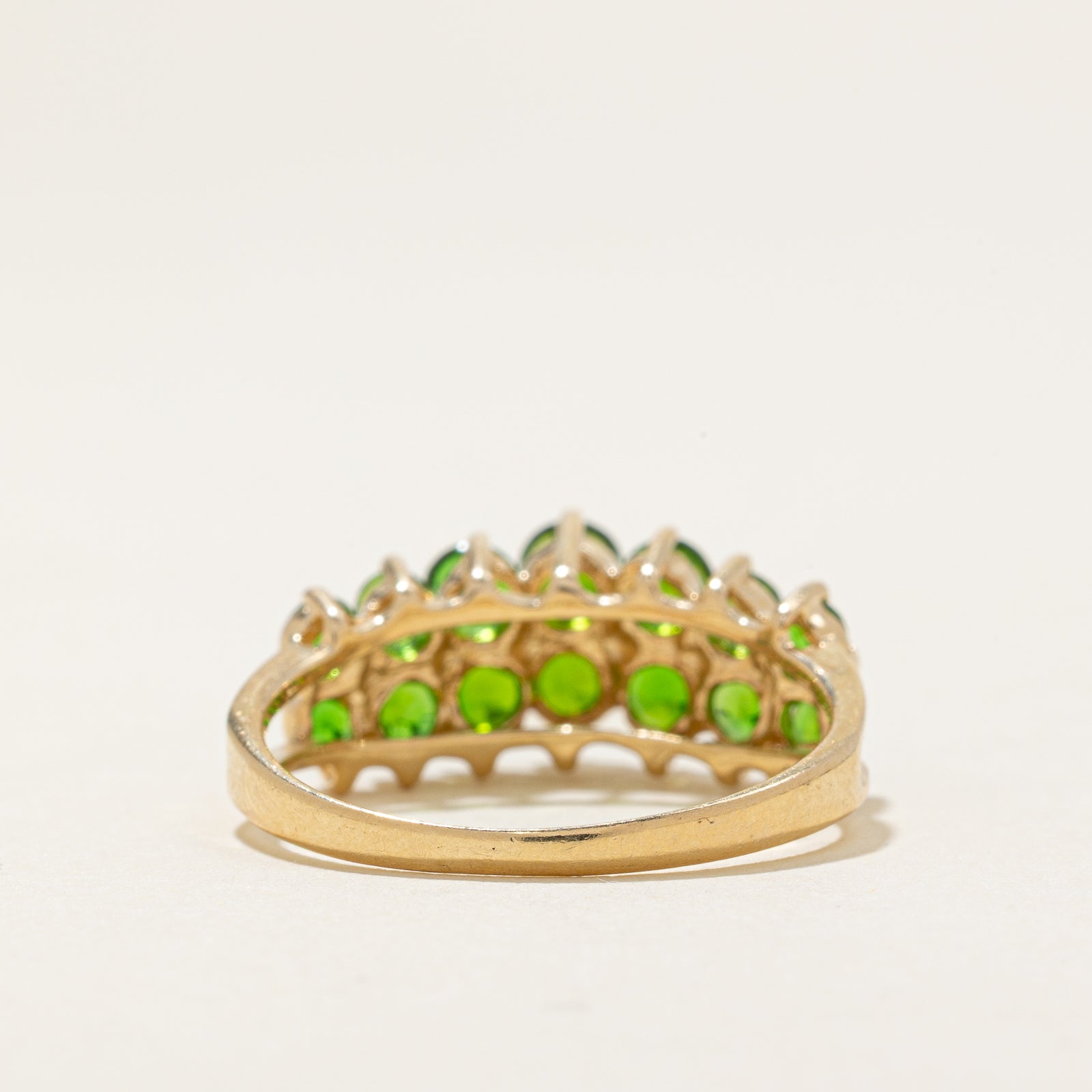 Double Row Chrome Diopside Ring | 1.33ctw | SZ 8
