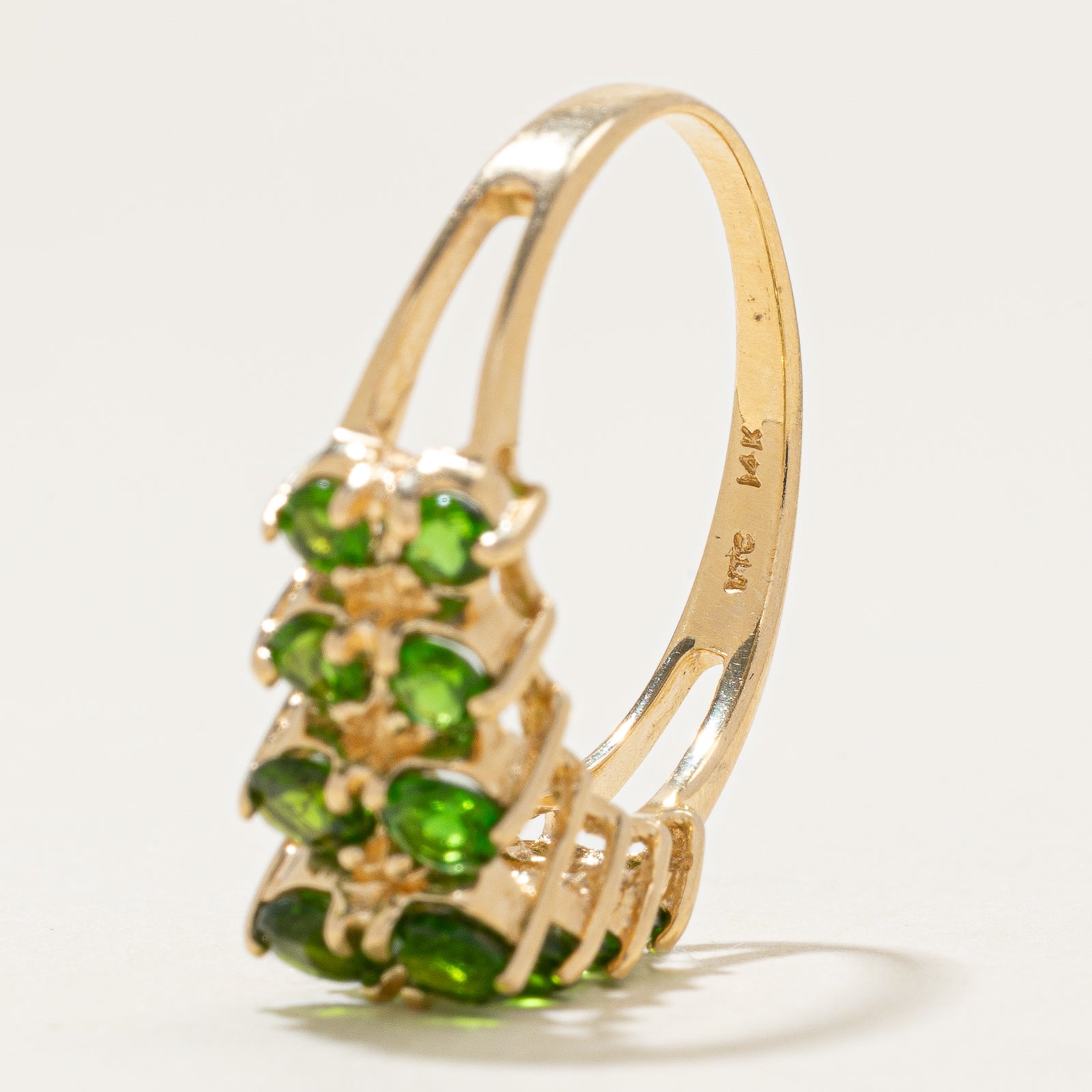 Double Row Chrome Diopside Ring | 1.33ctw | SZ 8