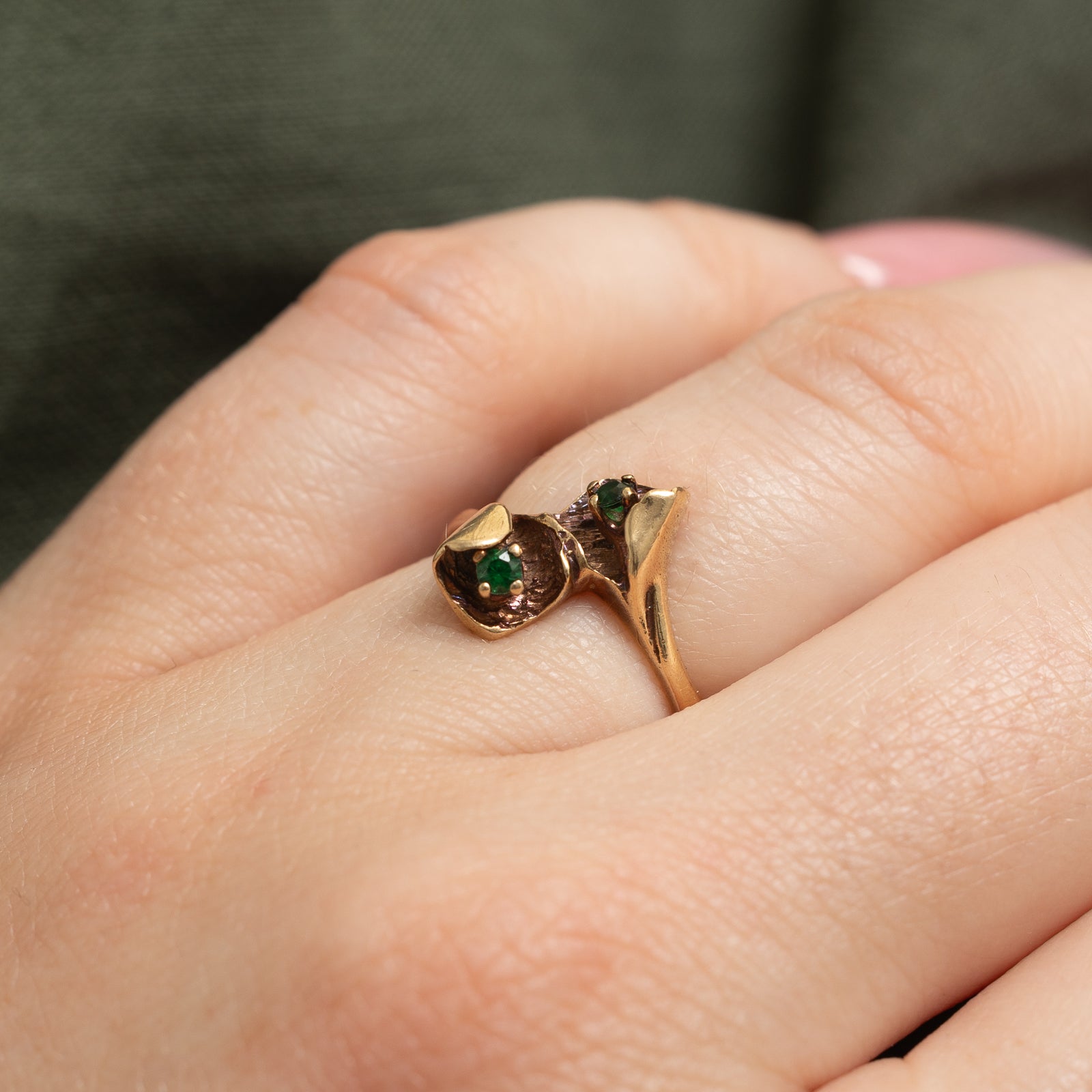 Synthetic Spinel Bypass Ring | 0.05ctw | SZ 4.5