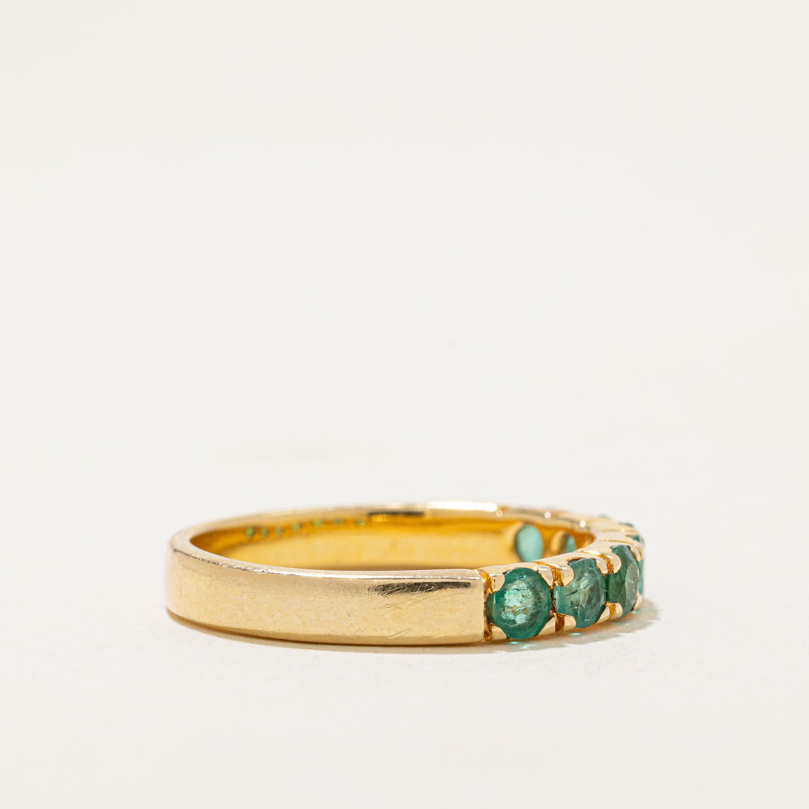 Emerald Semi Eternity Ring | 0.70ctw | SZ 7