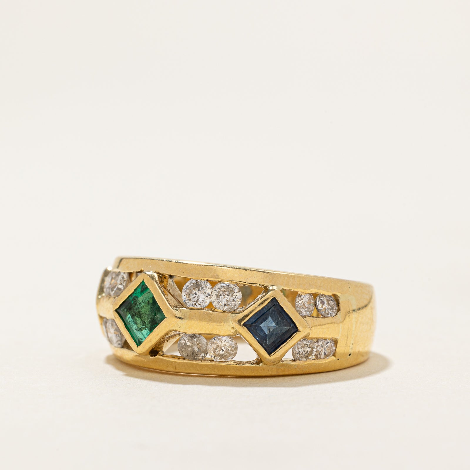 Multi Gemstone & Diamond Ring | 0.75ctw, 0.80ctw | SZ 8