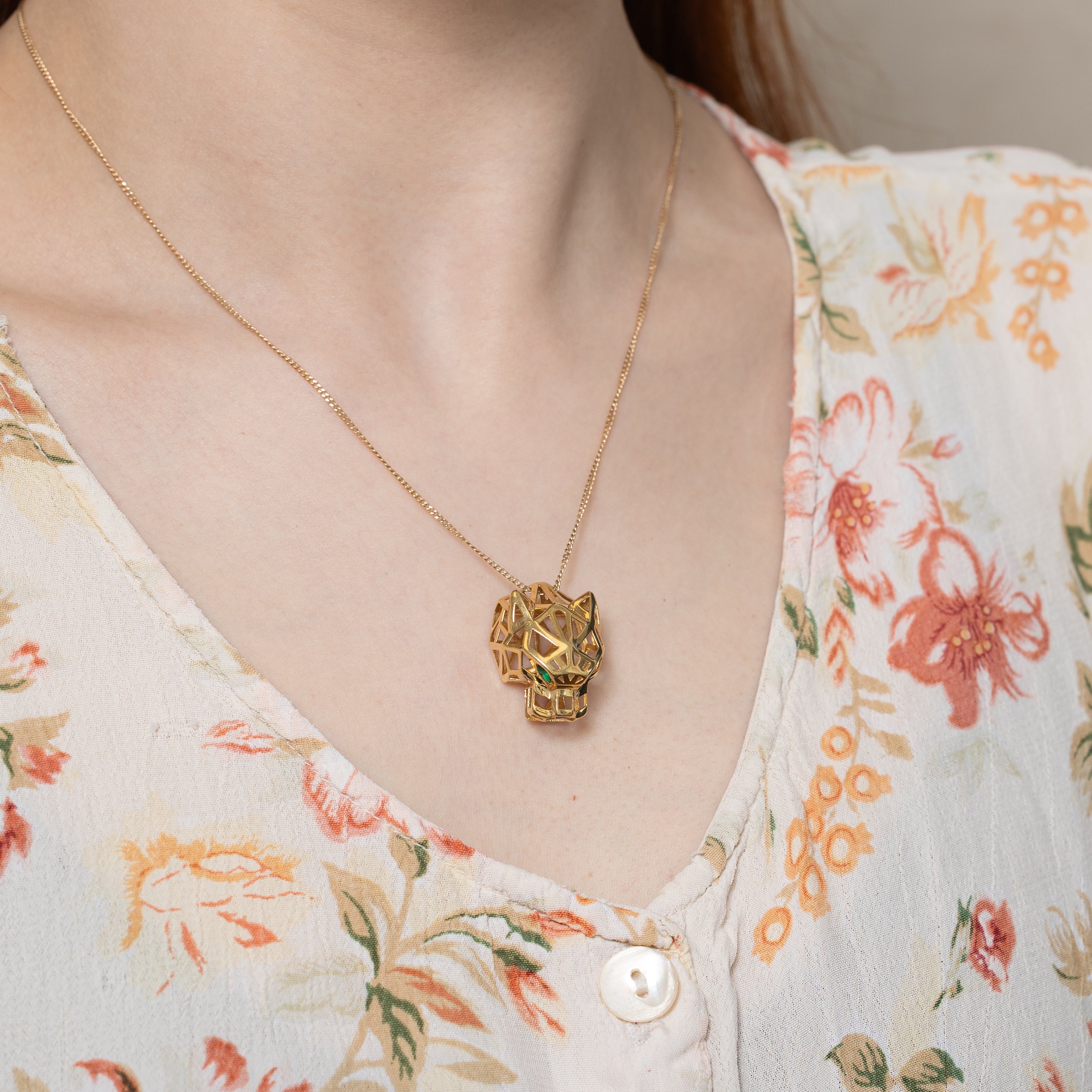 Paste Panther Head Pendant | 0.12ctw