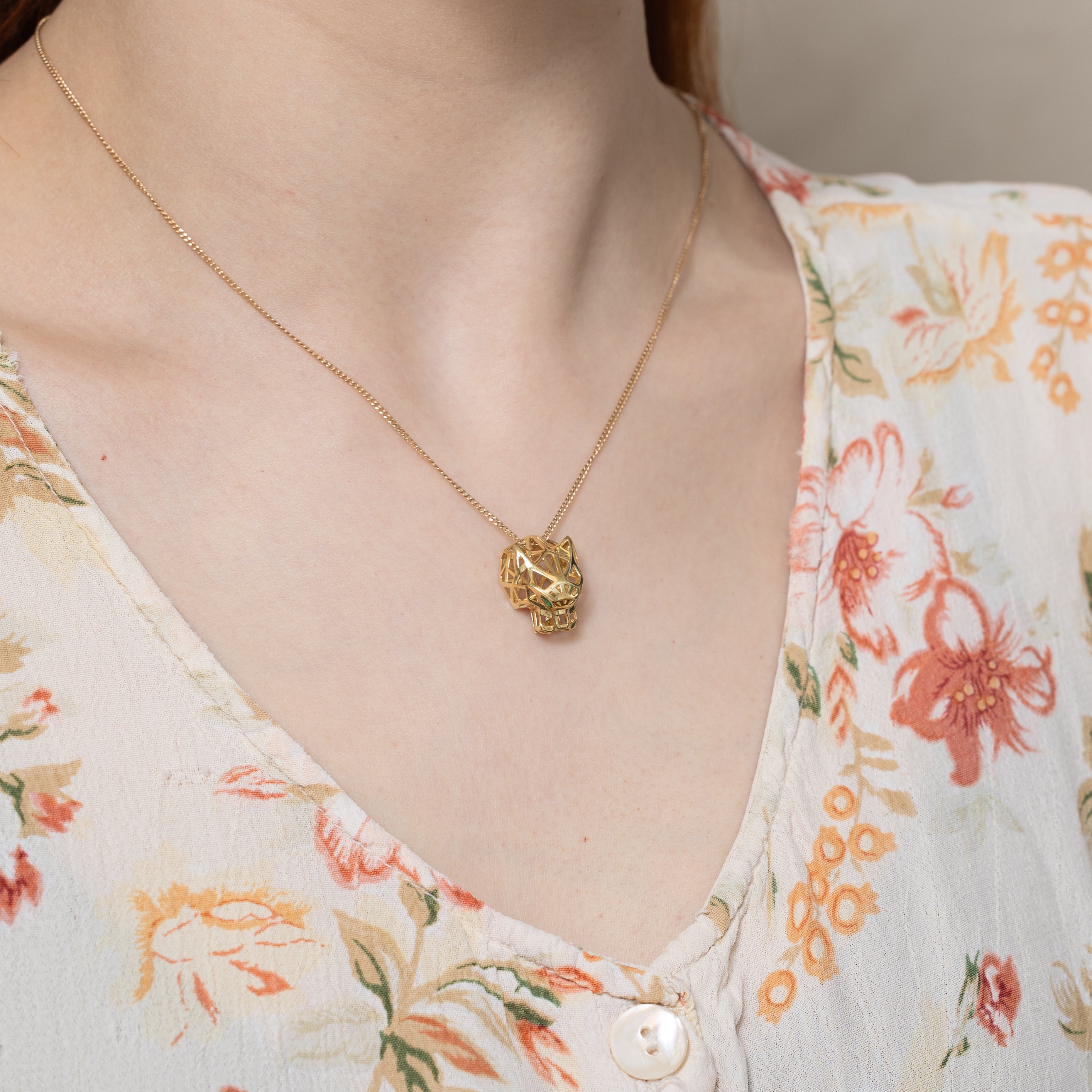 Paste Panther Head Pendant | 0.04ctw