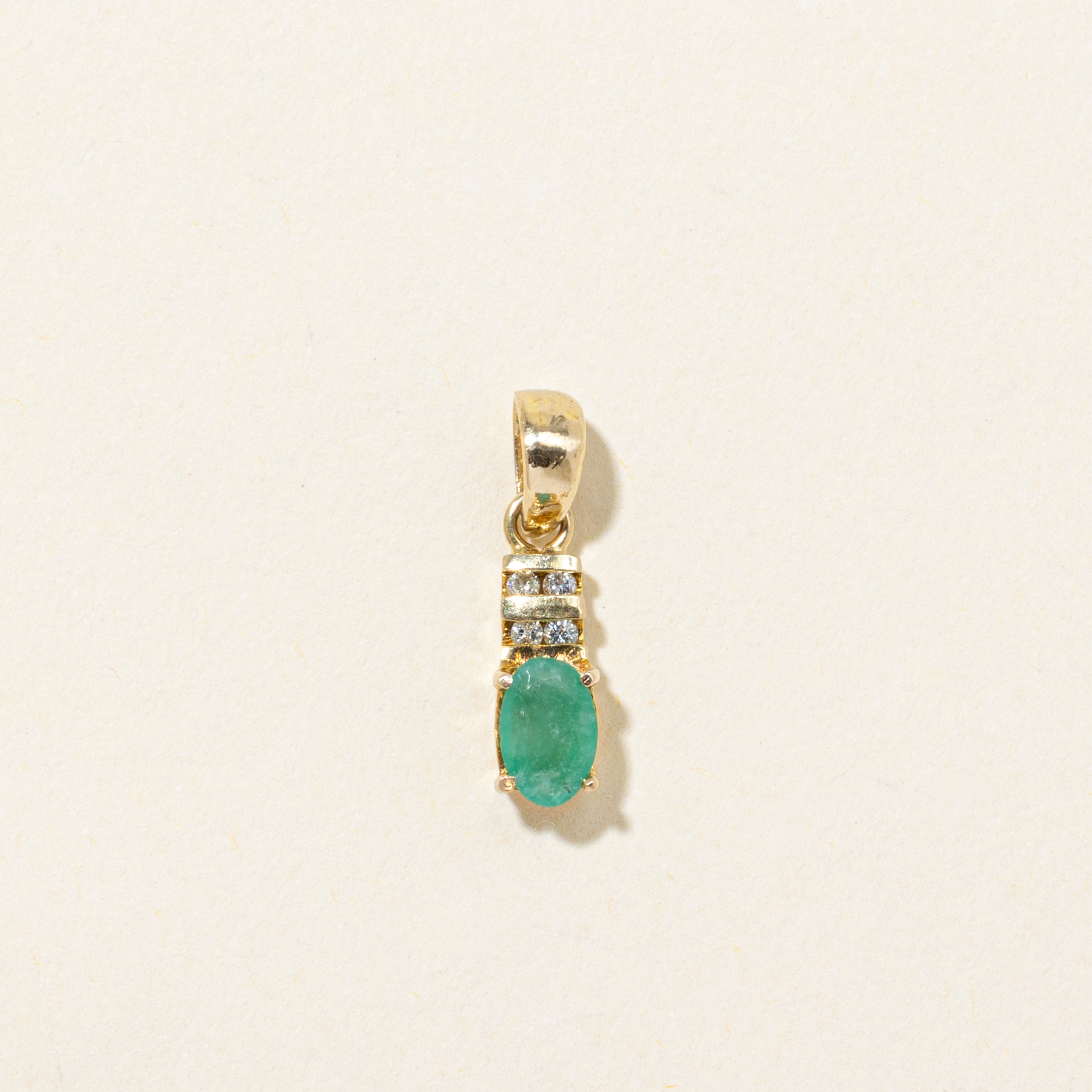 Emerald & Diamond Pendant | 0.44ct, 0.04ctw