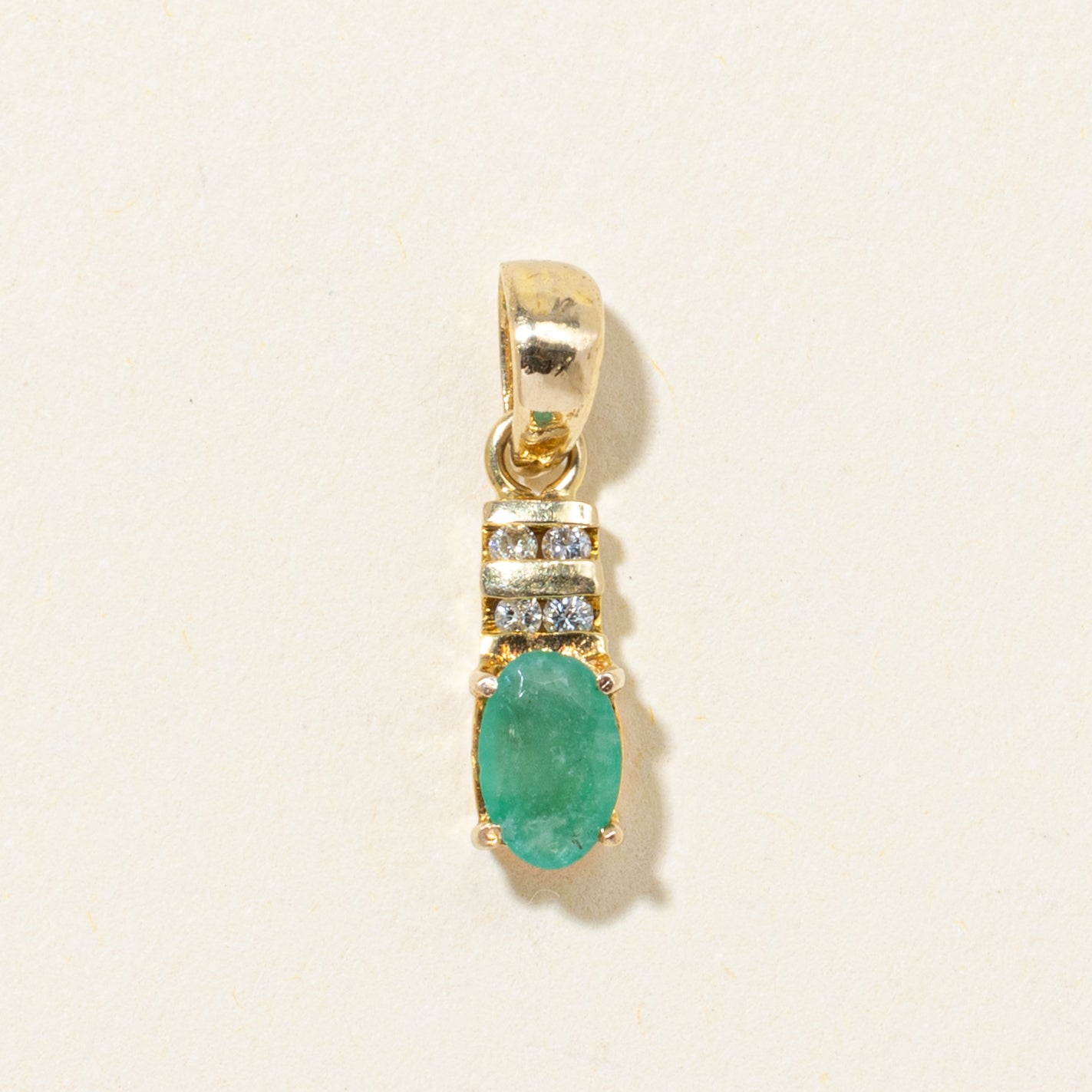 Emerald & Diamond Pendant | 0.44ct, 0.04ctw