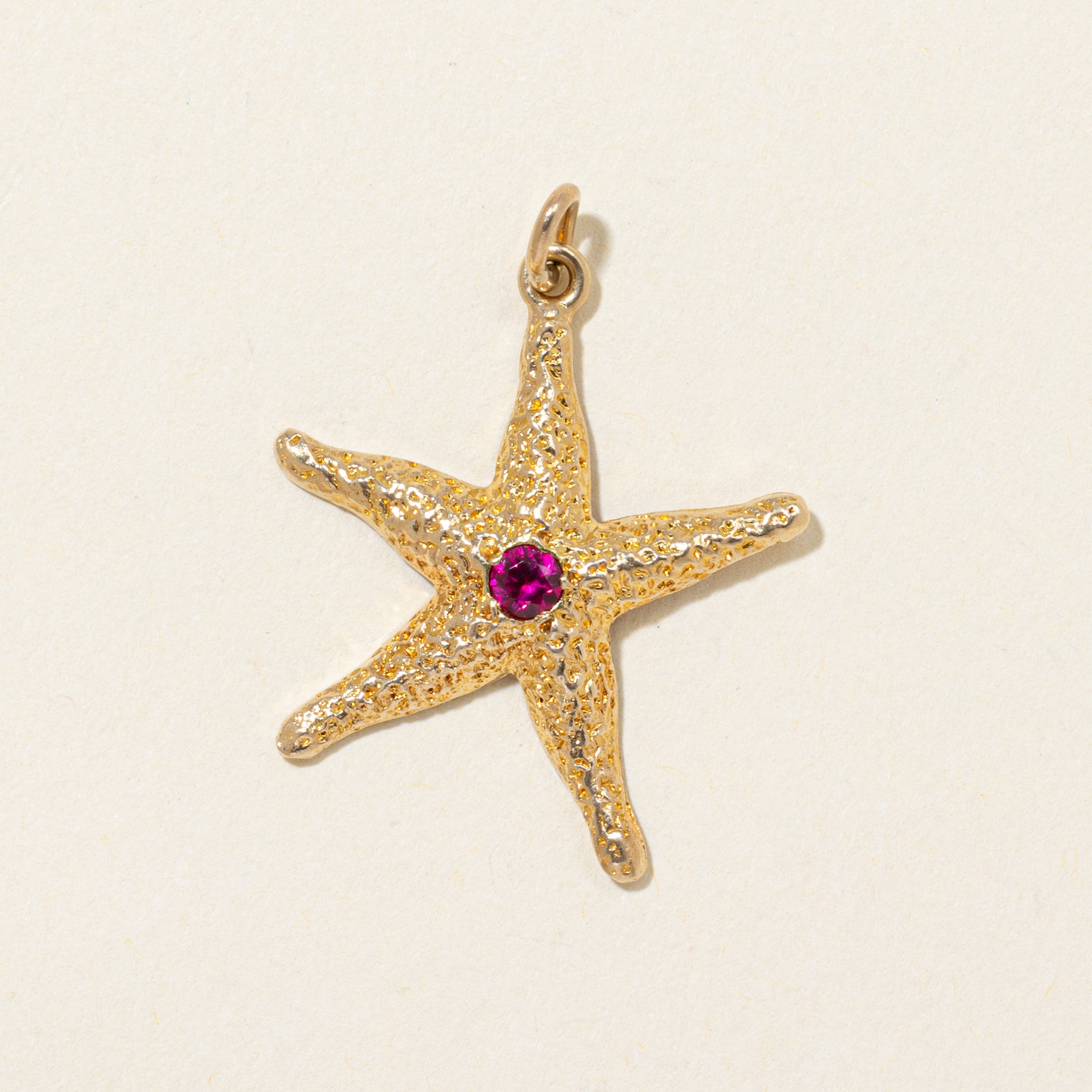 Synthetic Ruby Starfish Pendant | 0.10ct