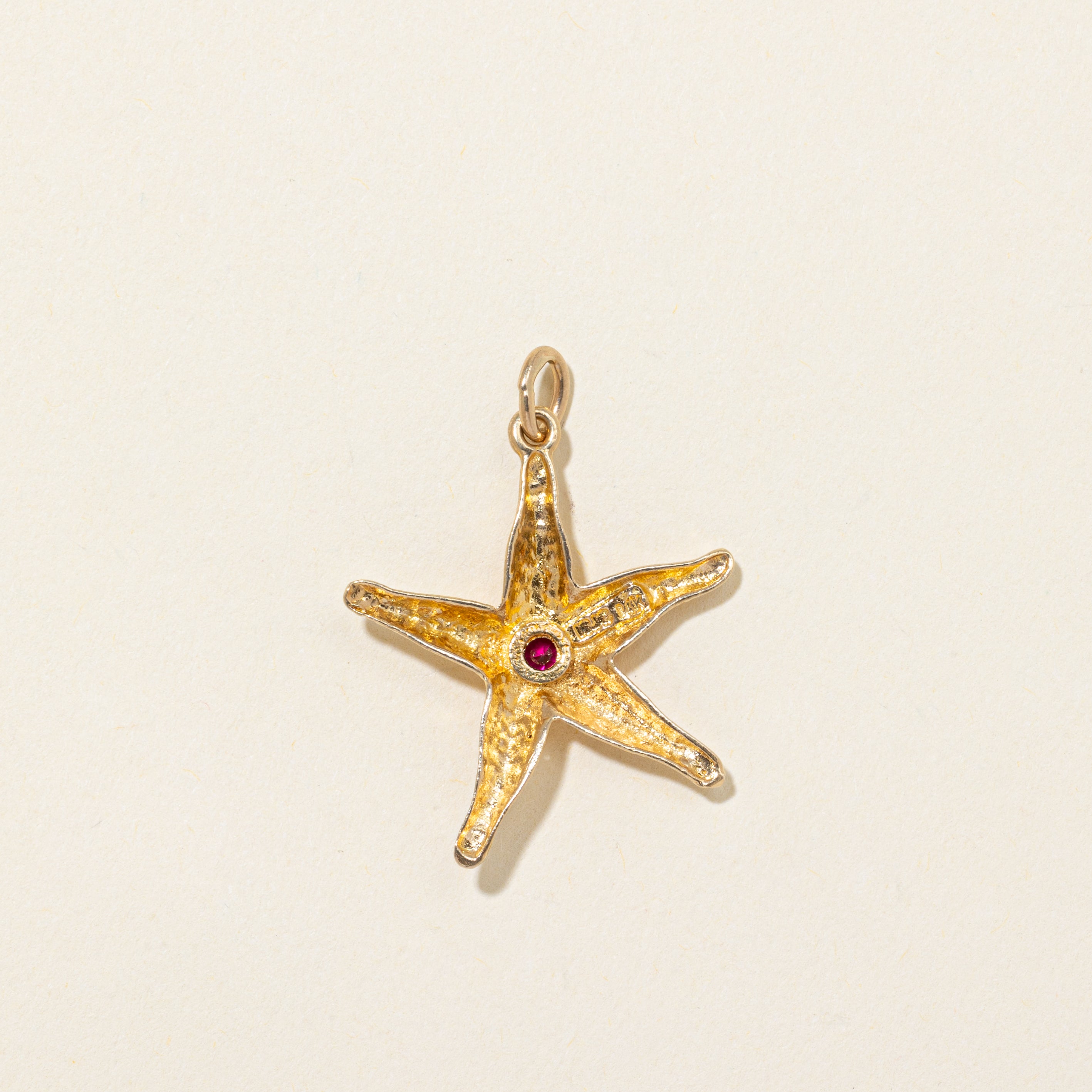 Synthetic Ruby Starfish Pendant | 0.10ct