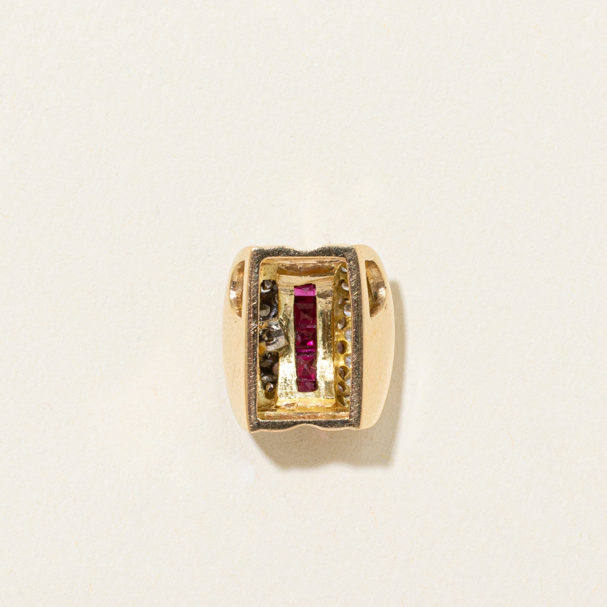 Diamond & Ruby Column Pendant | 0.50ctw, 0.40ctw