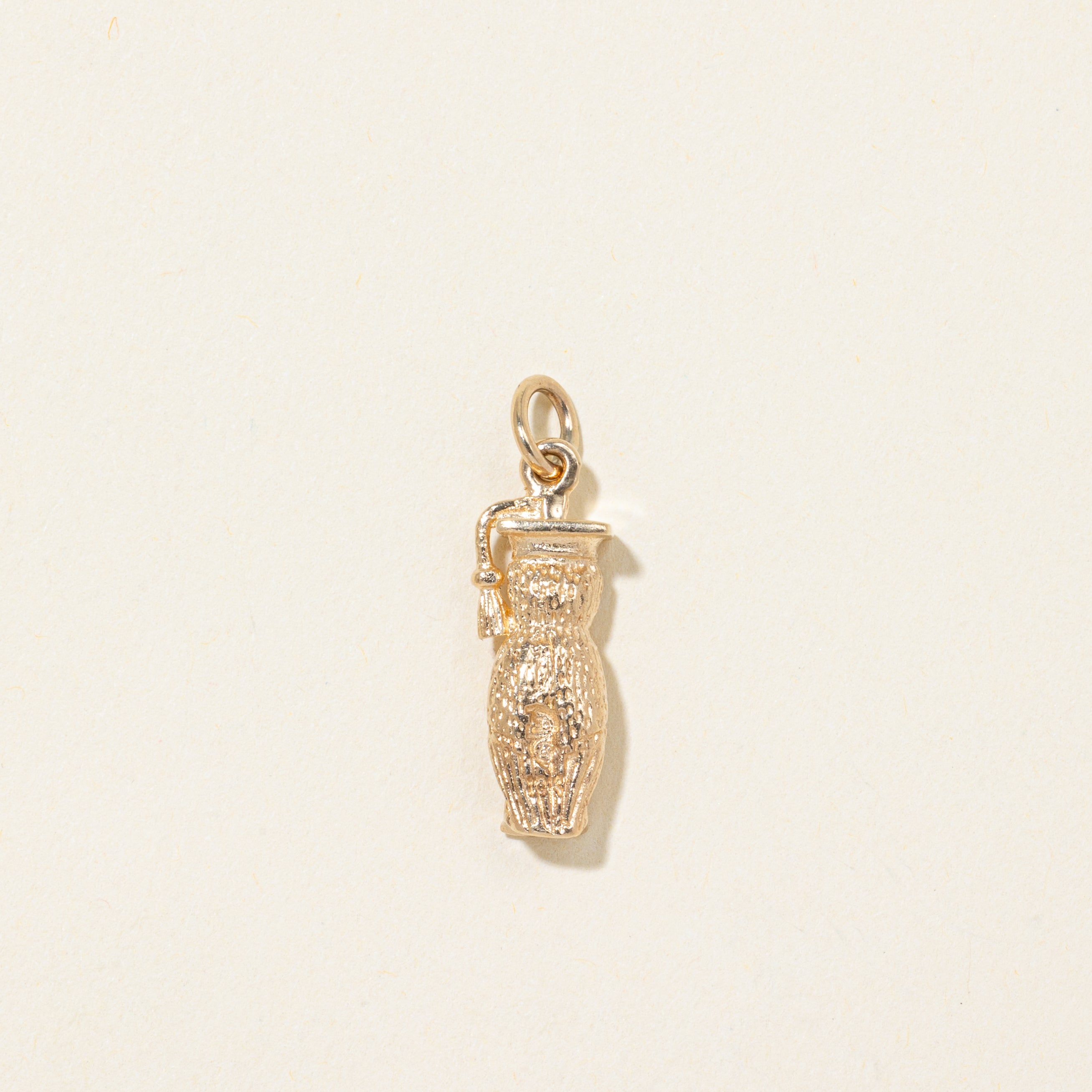 Synthetic Ruby Graduation Owl Charm | 0.05ctw