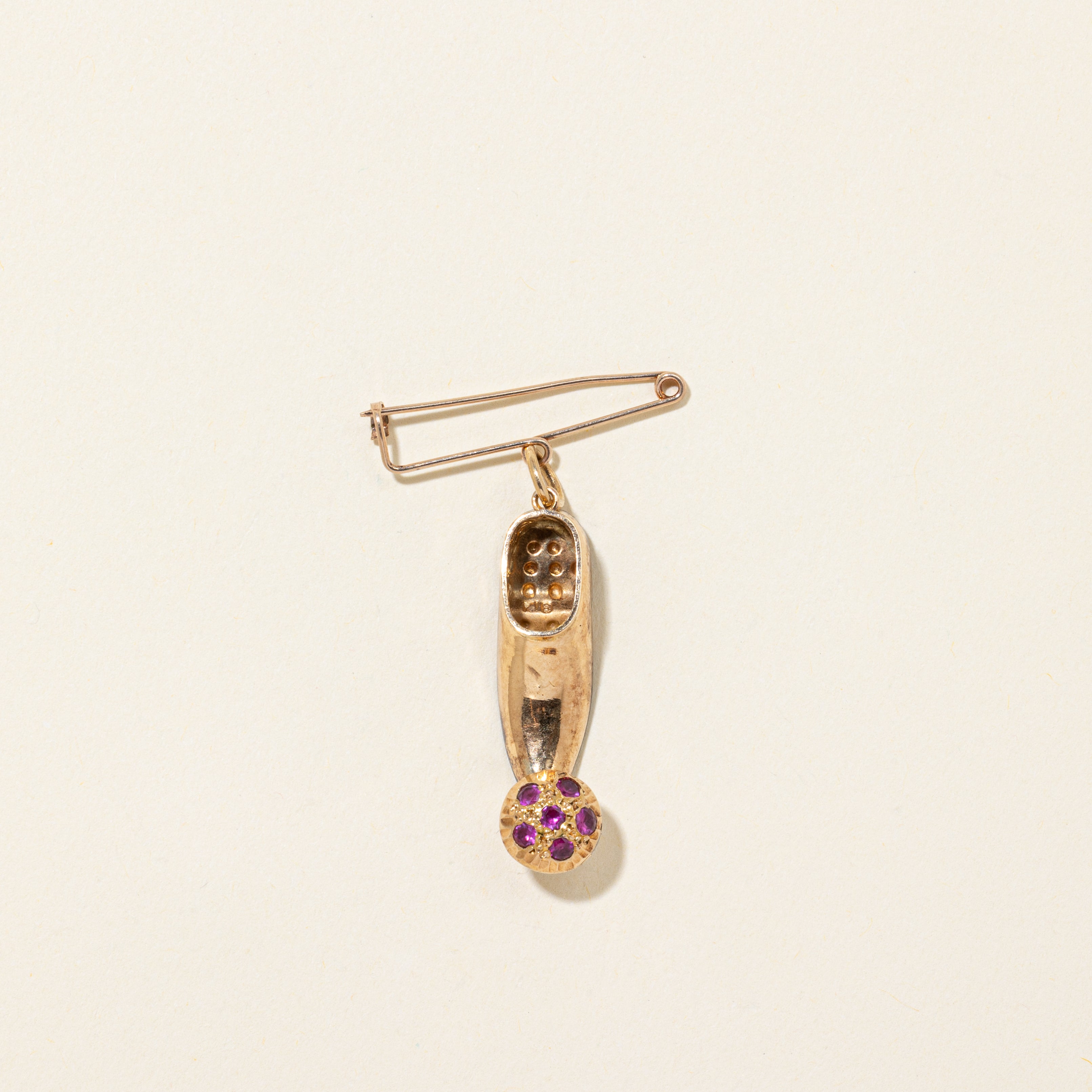 Synthetic Ruby Elf Shoe Brooch | 0.25ctw