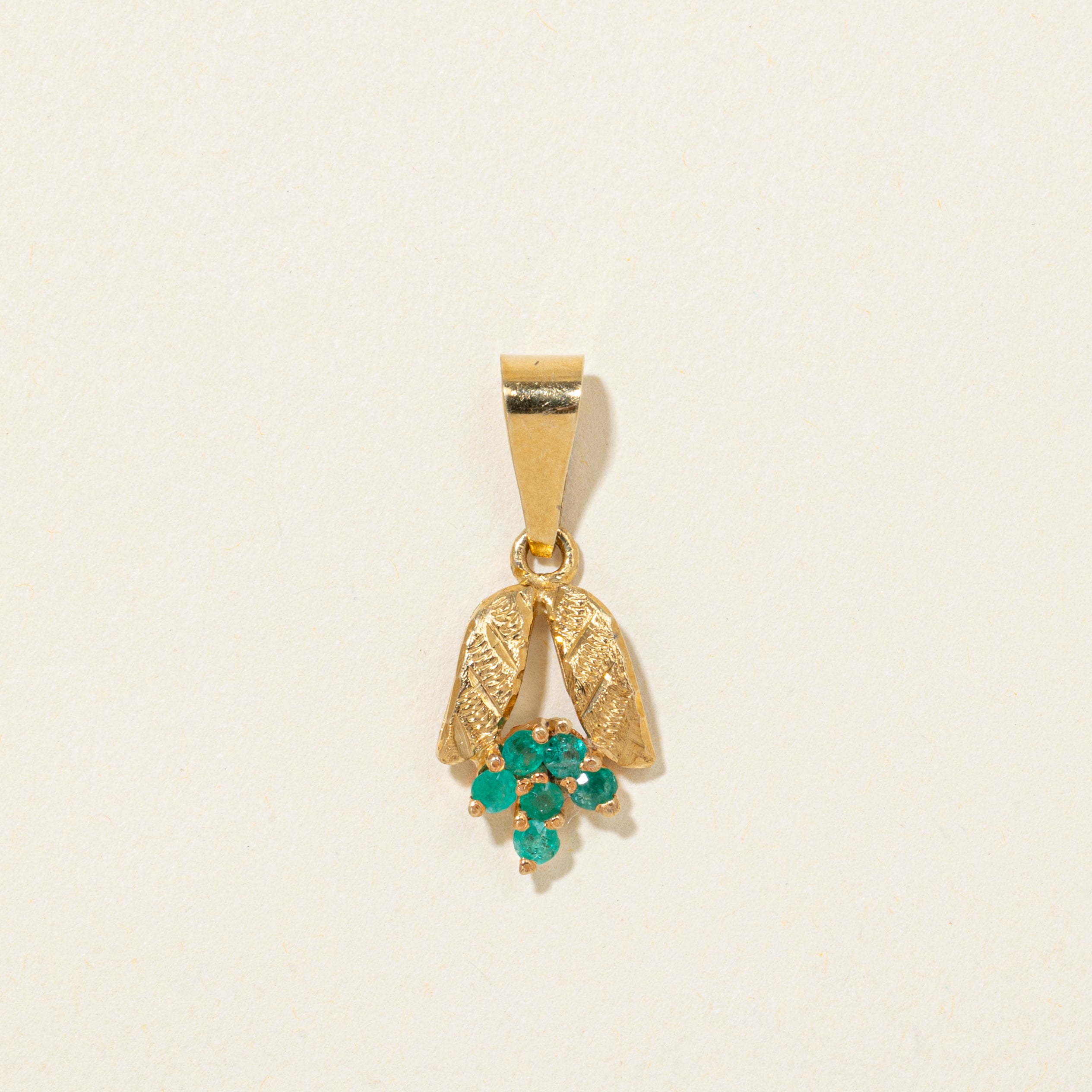 Emerald Textured Floral Pendant | 0.20ctw