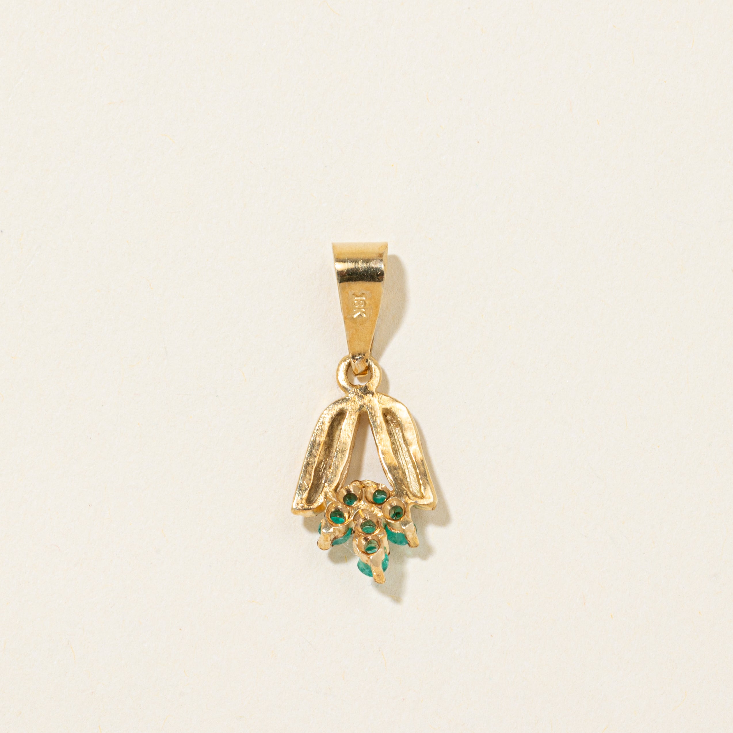 Emerald Textured Floral Pendant | 0.20ctw